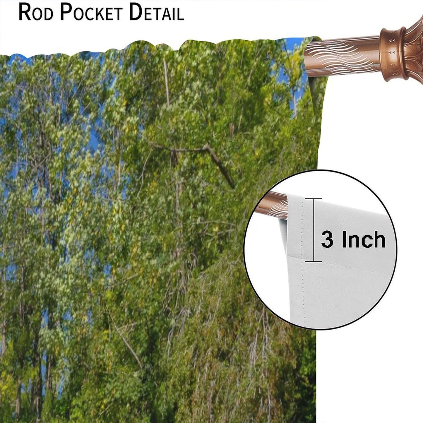 Scenic Nature Blackout Curtain,Natural Falls Landscape Forest Tree Waterfall Scenery Drapes,Rod Pocket Window Treatments 2 Panels Curtains for Kitchen Bedroom Living Room Office Deocr 42"W X 45"L