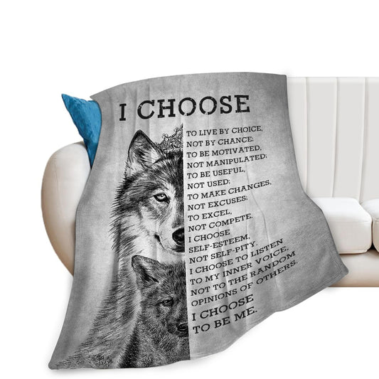 banonaty Wolf Blanket Wolfs Throw Blankets Black and White Wolf Gifts for Men Women Adults Boys Girls Fleece Flannel Blanket Plush Bedding for Couch Sofa Bed Room Decor 40"X50"