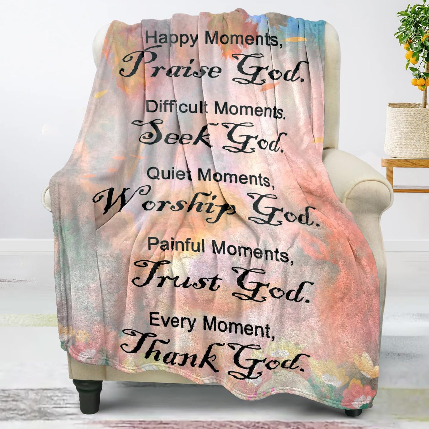 COMFAR Christian Gifts for Women Faith, Inspirational/Religious/Spiritual/Baptism Gifts for Adults/Girl, Soft Throw Blankets for Women/Men, First Holy Communion Gifts for Girls 40"x 50"
