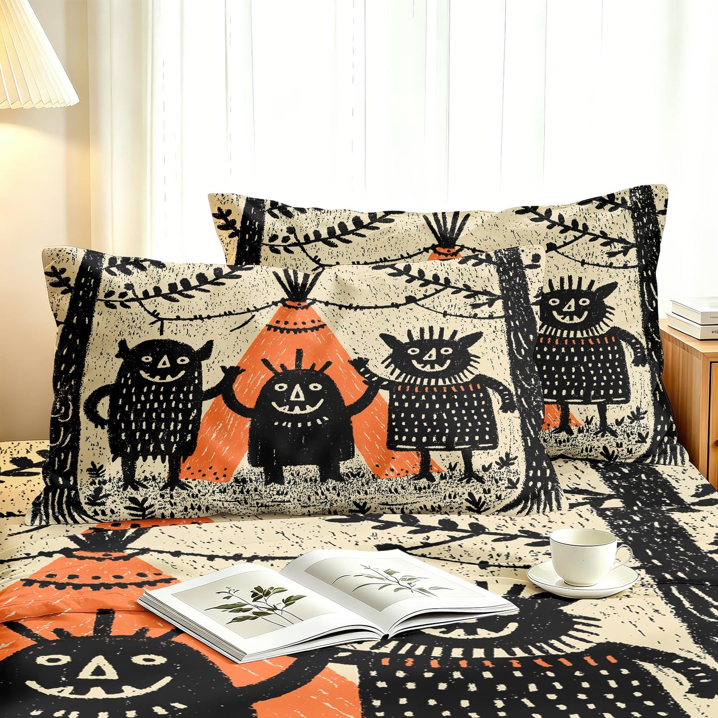 Cute Monsters Queen Bedding Set Kids Cartoon Sheet Sets