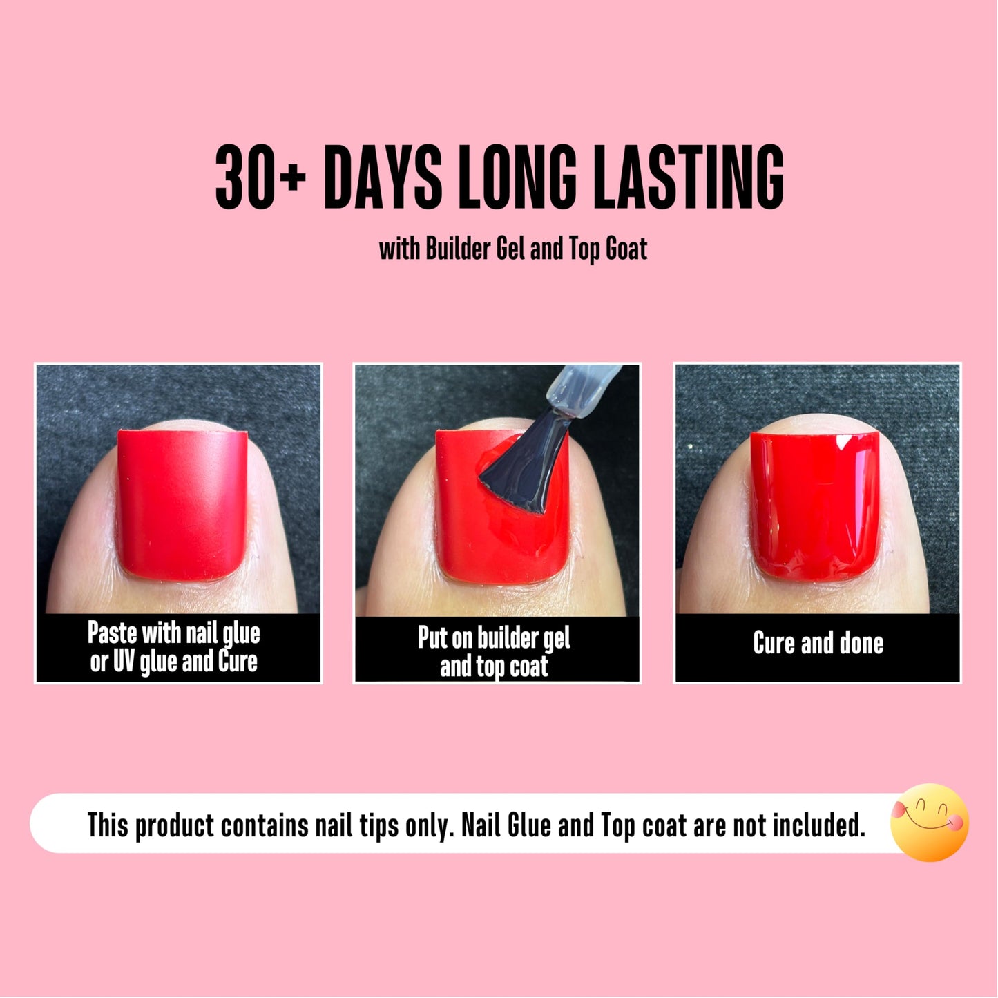 NOVO OVO Red Toe Nail Tips Square - 240Pcs Soft Gel Press on Toenails, Solid Red Full Cover Fake Nails for Pedicure, PMMA Acrylic False Toe Nails Extension Kit (15 Sizes, Wide Fit for Big Toes)