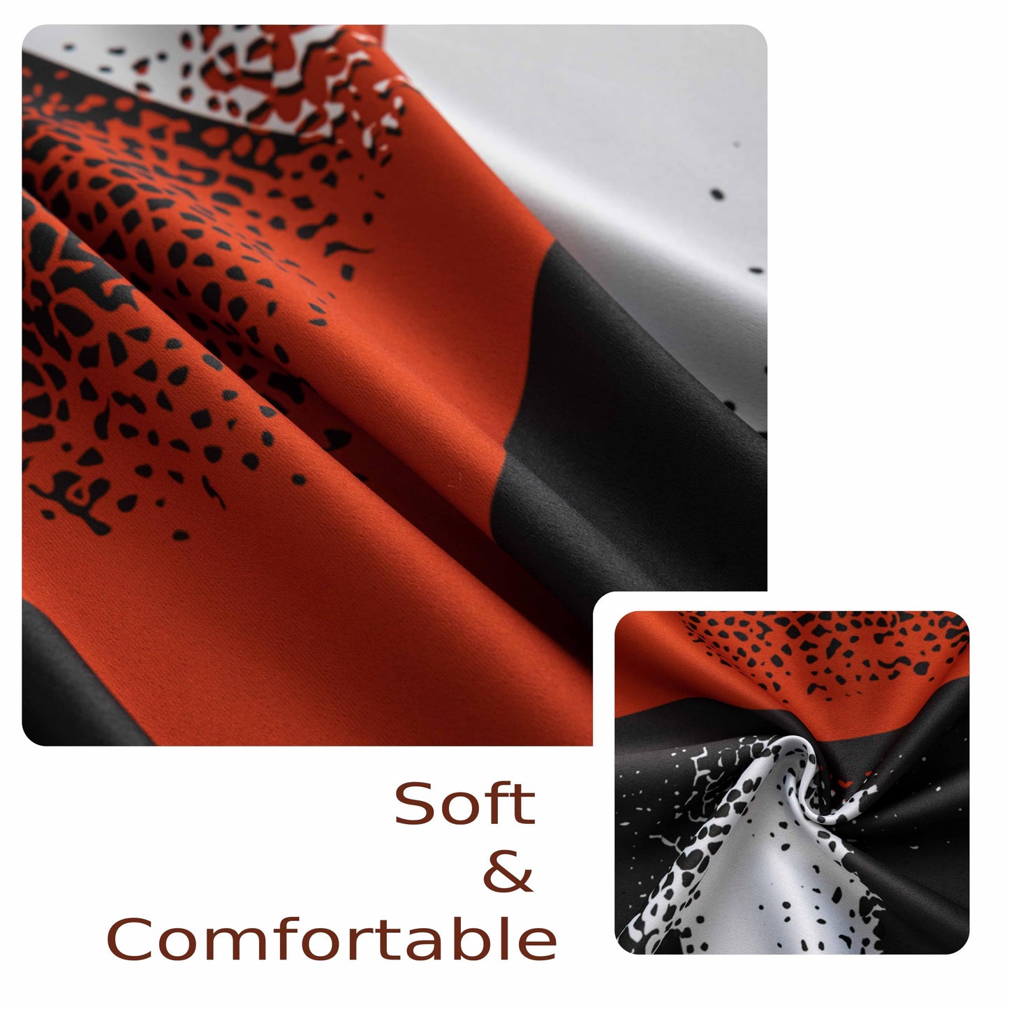 100% Blackout Curtains Abstract Black Red Curtains for Bedroom Geometric Black Out Grommet Window Drapes Room Insulated Darkening Modern Window Curtain for Living Room, 52x84 Inches