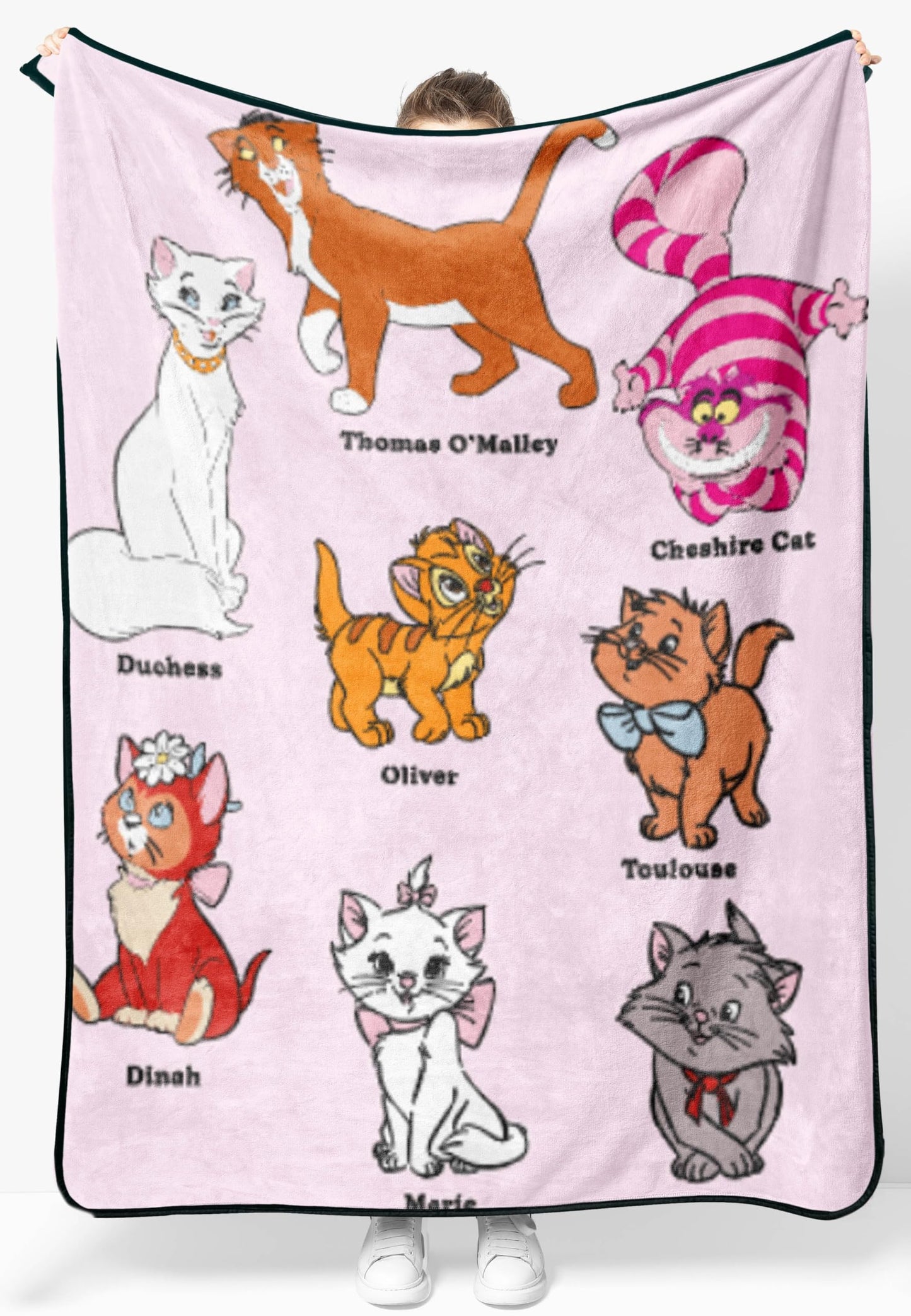 Jay Franco Kids Plush Throw Blanket – Soft & Cozy Fleece Throw for Bedroom & Couch Décor, Official Licensed Product, Pink - Disney Cats, 46x60 - Throw Blanket