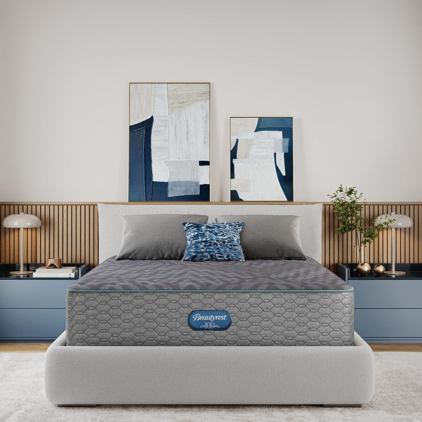 Beautyrest Days End Extra Firm 13.25" Mattress, Gray - Queen - Cooling Tech, Supportive Durable Pocketed Coils, Pressure Relief, Motion Separation, 100 Night Sleep Trial and 10 Year Warranty