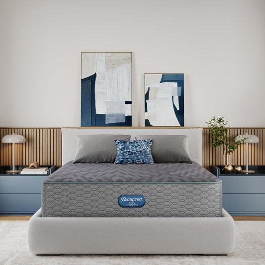 Beautyrest Days End Extra Firm 13.25" Mattress, Gray - Queen - Cooling Tech, Supportive Durable Pocketed Coils, Pressure Relief, Motion Separation, 100 Night Sleep Trial and 10 Year Warranty