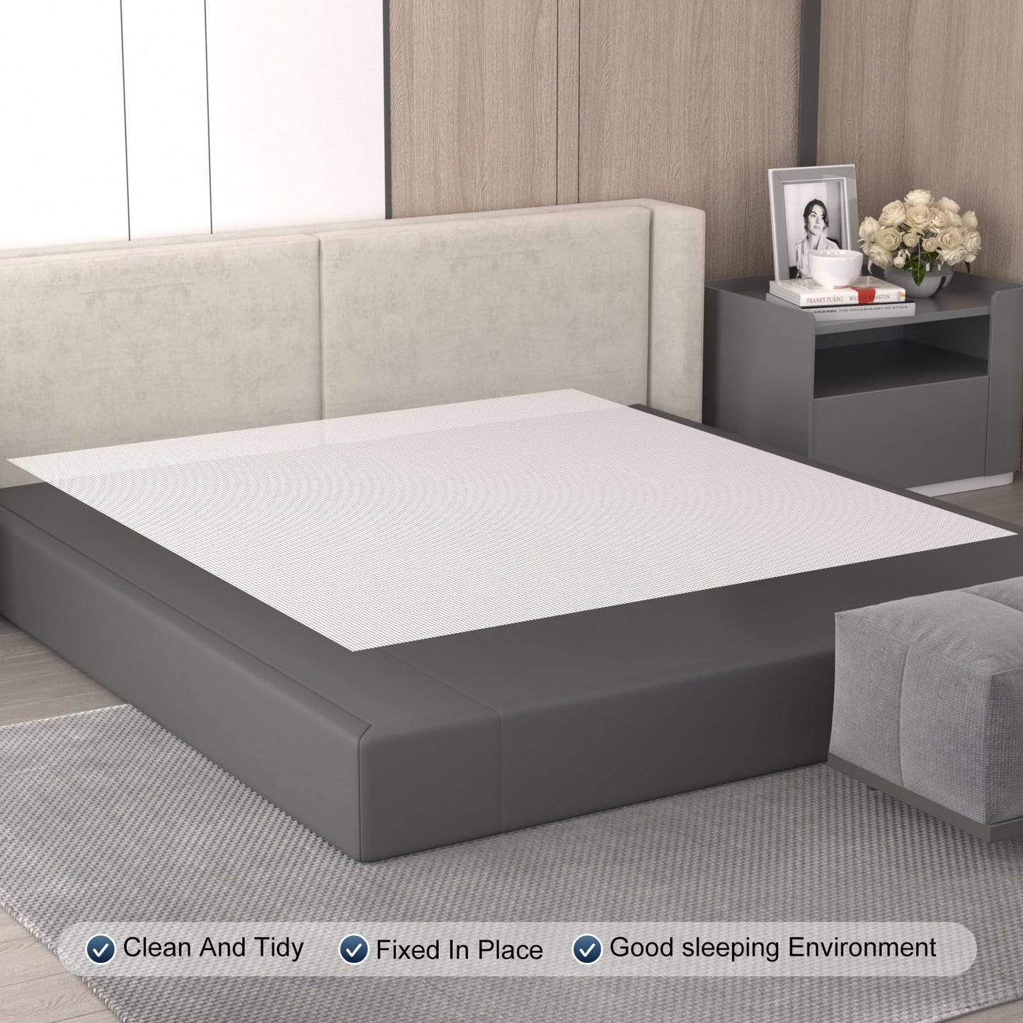 Comfypad Silicone Mattress Gripper Twin, 36 x 72 in, Non-Slip Breathable Grip Liner Mat, Slide Stopper, Keep Mattress from Sliding for Bed, Sofa, Couch, Chair Cushion