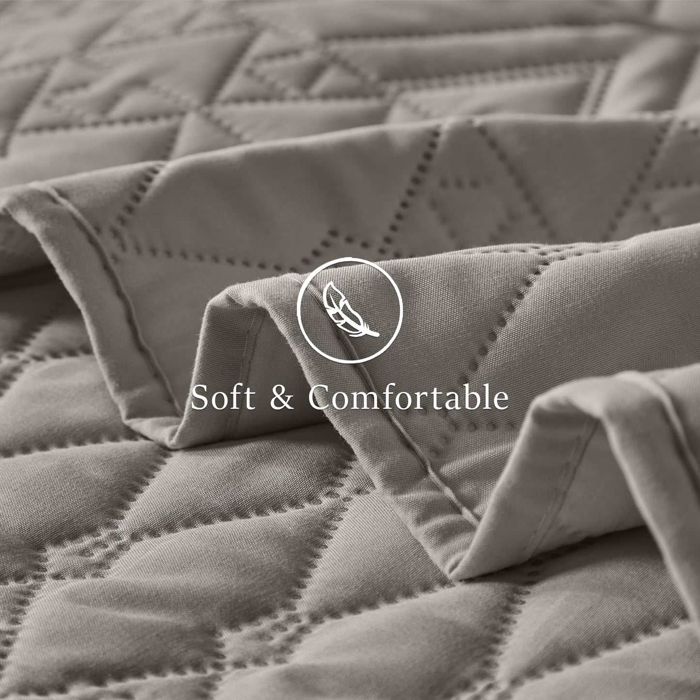 akkialla King/Cal King Size Quilt Bedding Set,Dark Grey Lightweight Microfiber Soft Bedspread,Modern Style Geometric Pattern Coverlet Set for All Seasons,3 Piece(1 Quilt,2 Pillow Shams)