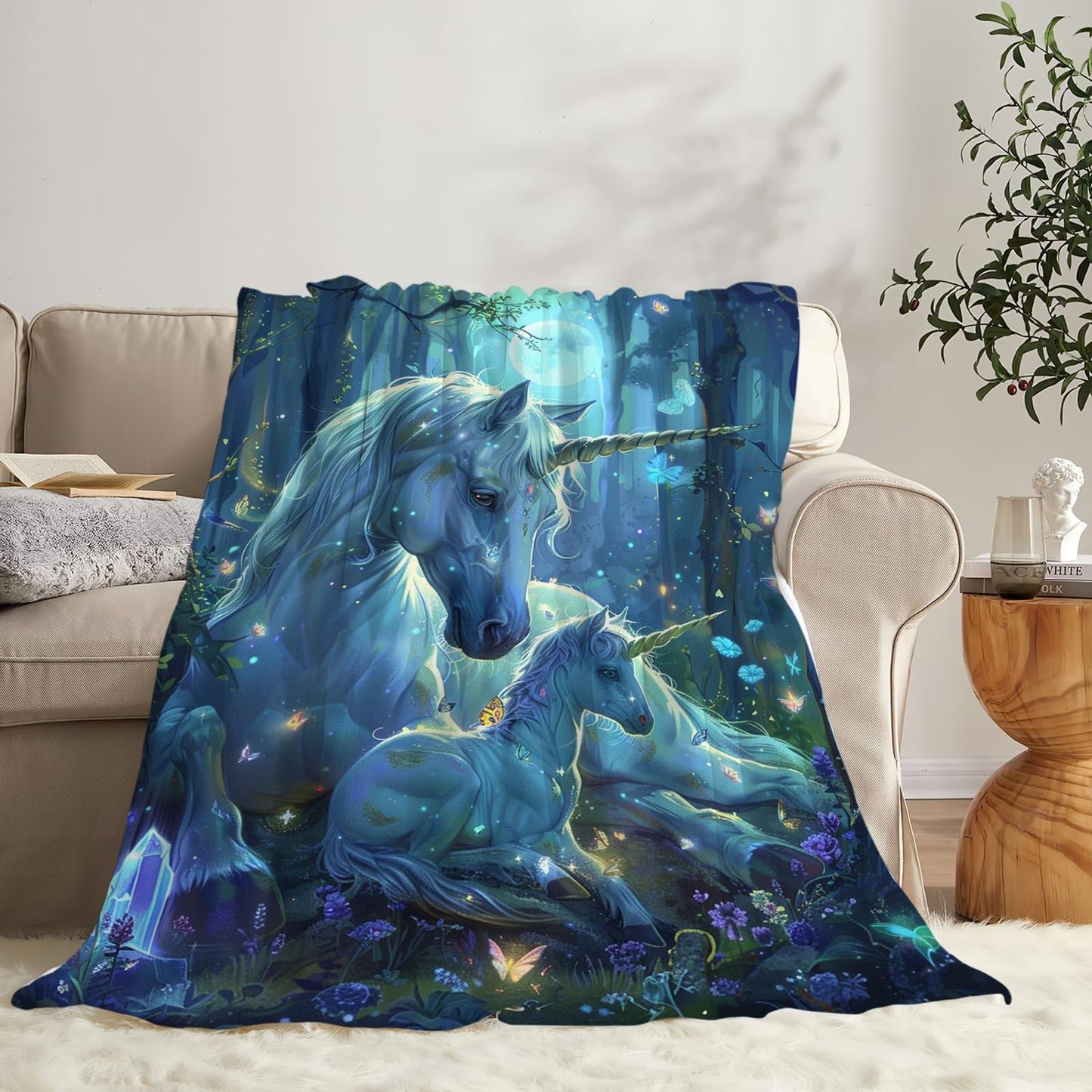 Tijuboni Unicorn Throw Blanket Unicorn Gifts for Girls Women Boys Men Kids Adults Soft Flannel Fleece Blanket for Couch Sofa Bed Home Decor 40"x50"