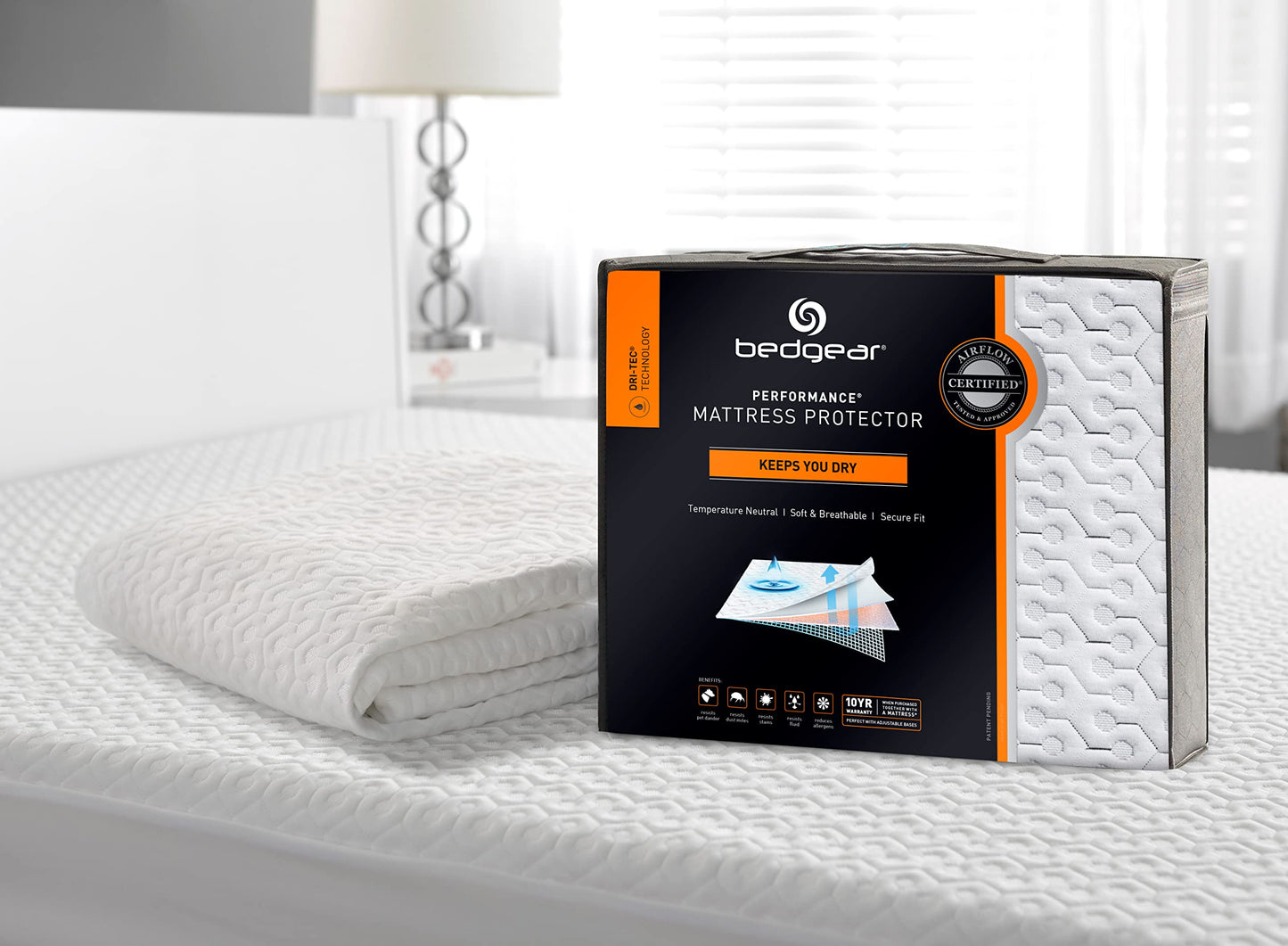 Bedgear Dri-Tec Waterproof Mattress Protector– Cooling Moisture-Wicking Mattress Cover | Breathable Noiseless Mattress Pad with Deep Pocket Fit up to 18" | Adjustable Base & Machine Washable - King