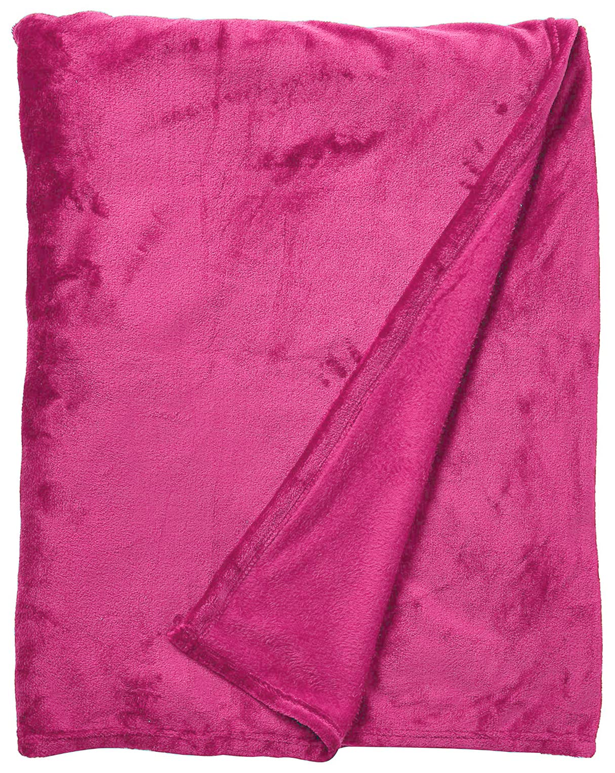 Home Must Haves Solid Hot Pink Bed Blanket Bedding Throw Fleece Super Soft Warm (Full)