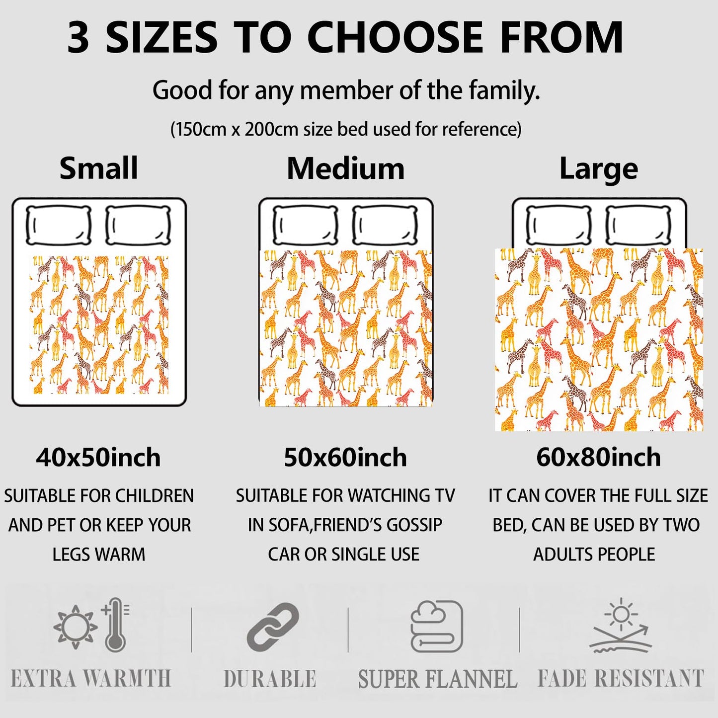 Aonimonis Giraffe Pattern Throw Blanket Gifts for Women, Soft Fuzzy Warm Cozy Flannel Blankets for Bedroom, Travel, Couch, Home Decor 50x60 in