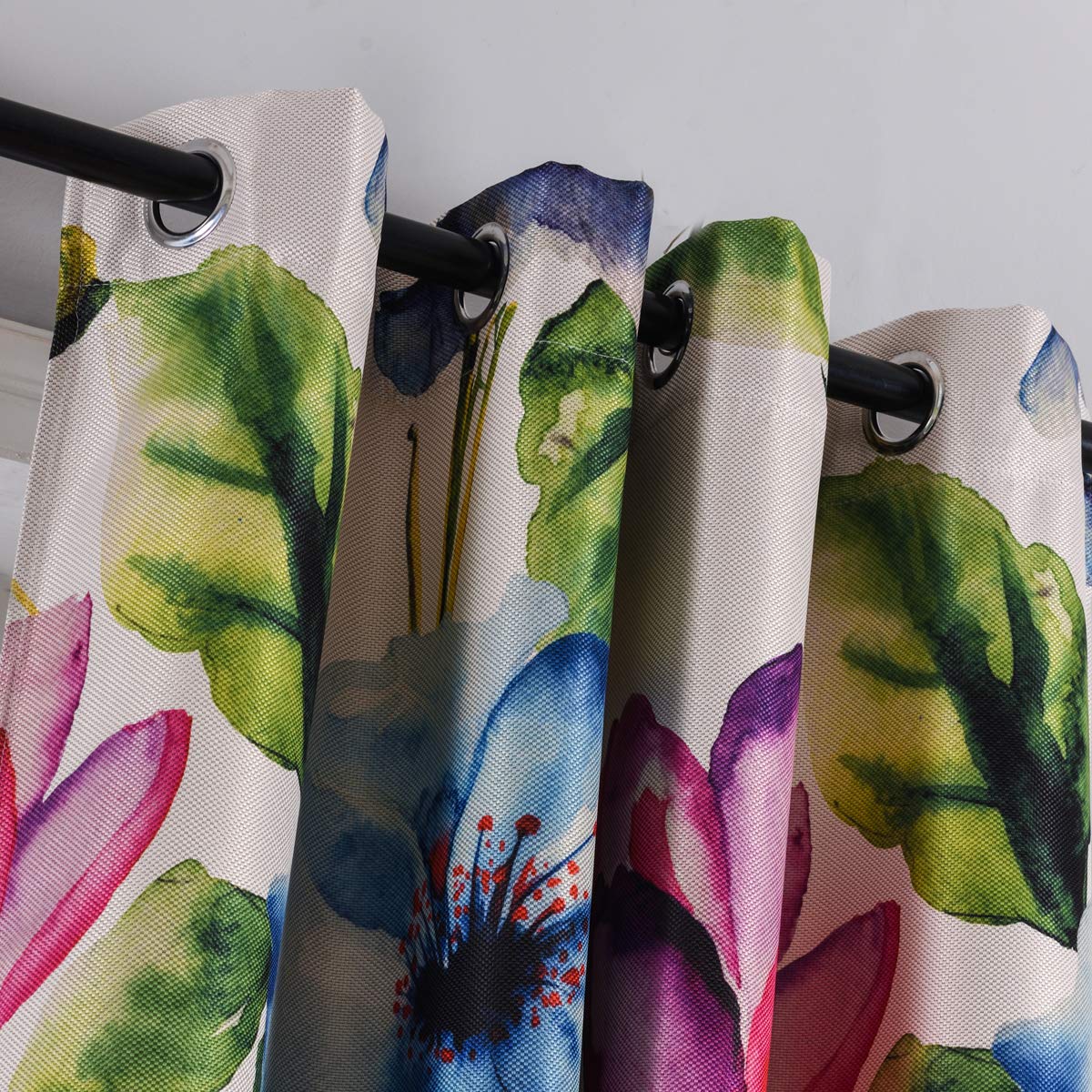 Taisier Home Stylish Living Elegant Abstract Colorful Curtains Printed,Colorful Flower Curtain Printed,Fashion Curtains 84 Inch Lenth for Bedroom(Floral Print Curtain 1 Piece)