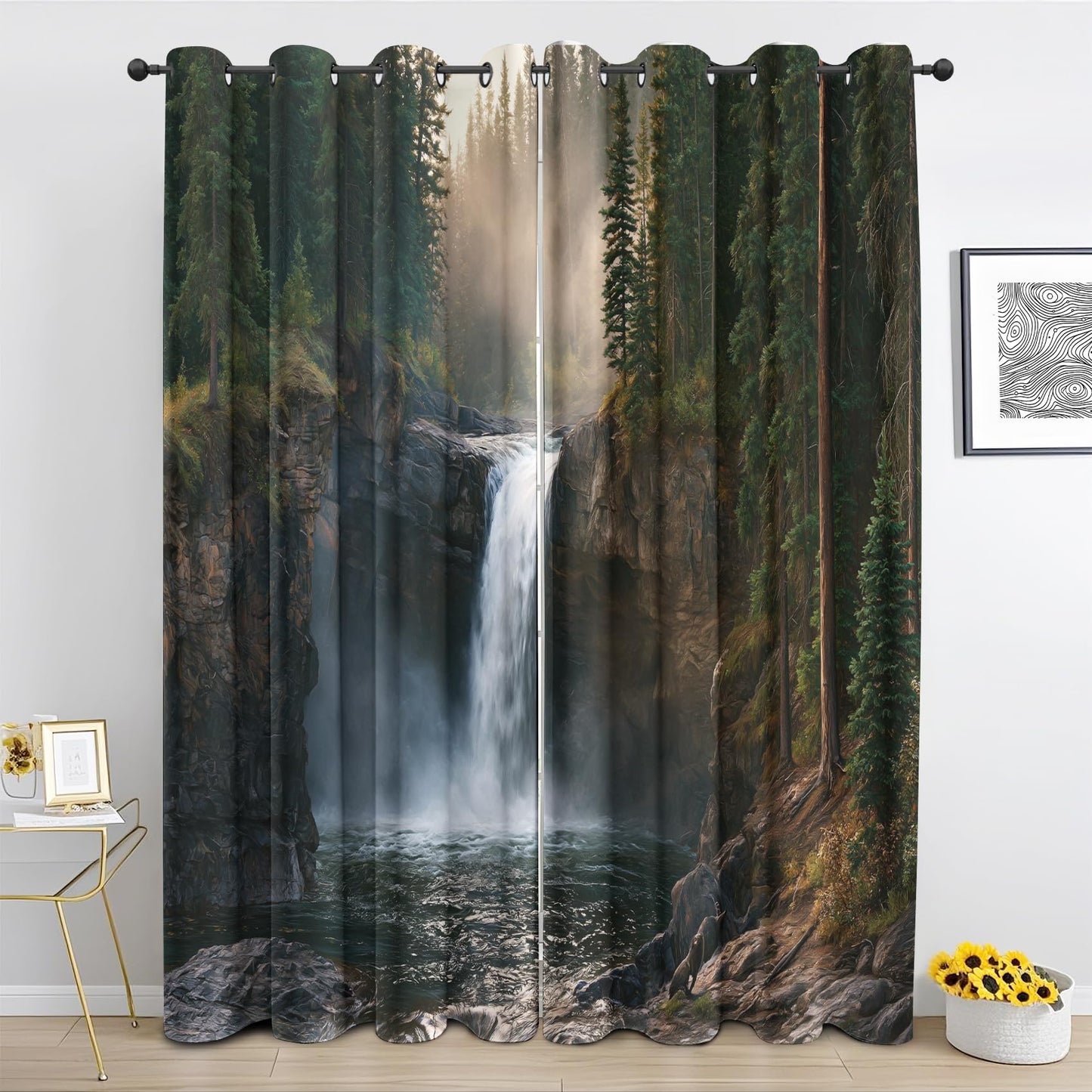 Waterfall Curtains 52x63 Inch, 2 Panels