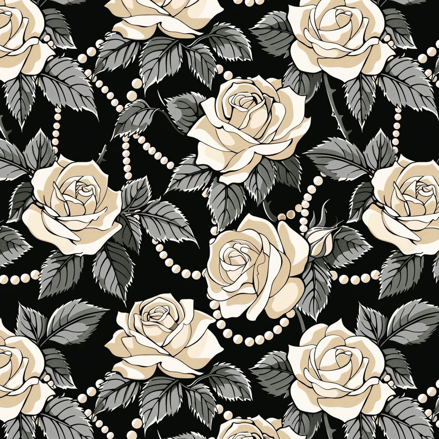 MICORAL Black White Rose Boho Floral Queen Sheet Set, 4-Piece Printed Botanical Bed Sheets, 16" Deep Pocket, Ultra Soft & Cooling Sheet, Oeko-TEX Certified, Black White Rose