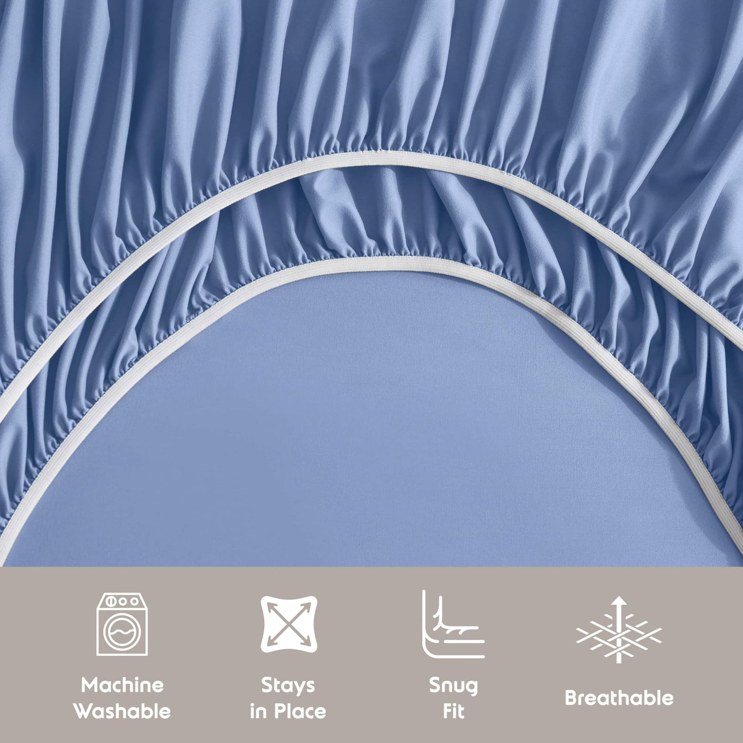 Nestl Extra Deep Cal King Sheet Set - 6 Piece Breathable & Cooling Sheets - Hotel Luxury Bedding Set w/18-24 Inch Deep Pockets - Easy & Secure Fit - Super Soft, Wrinkle Free & Comfy - Calm Blue