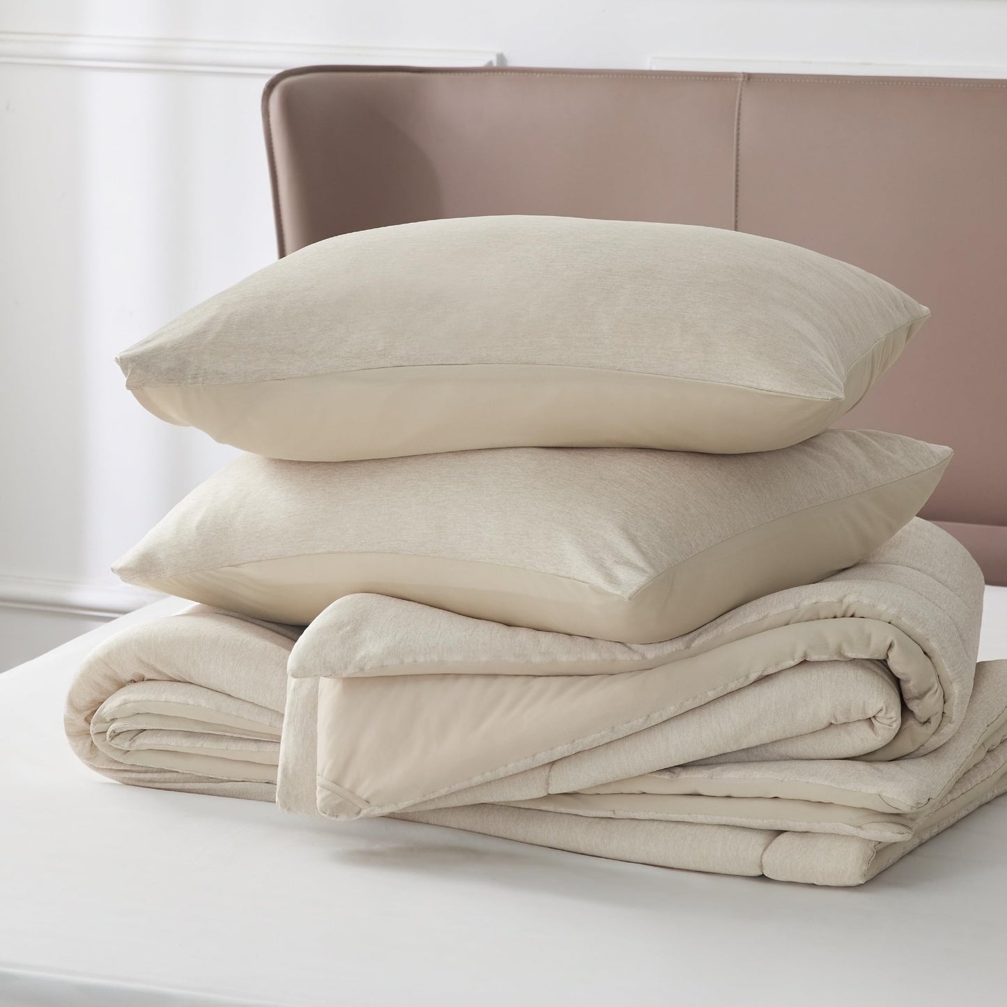Bedsure Queen Comforter Set - Cooling and Warm Bed Set, Linen Reversible Bedding for All Season, 3 Pieces, 1 Queen Size Comforter (88"x88") and 2 Pillow Cases(20"x26")