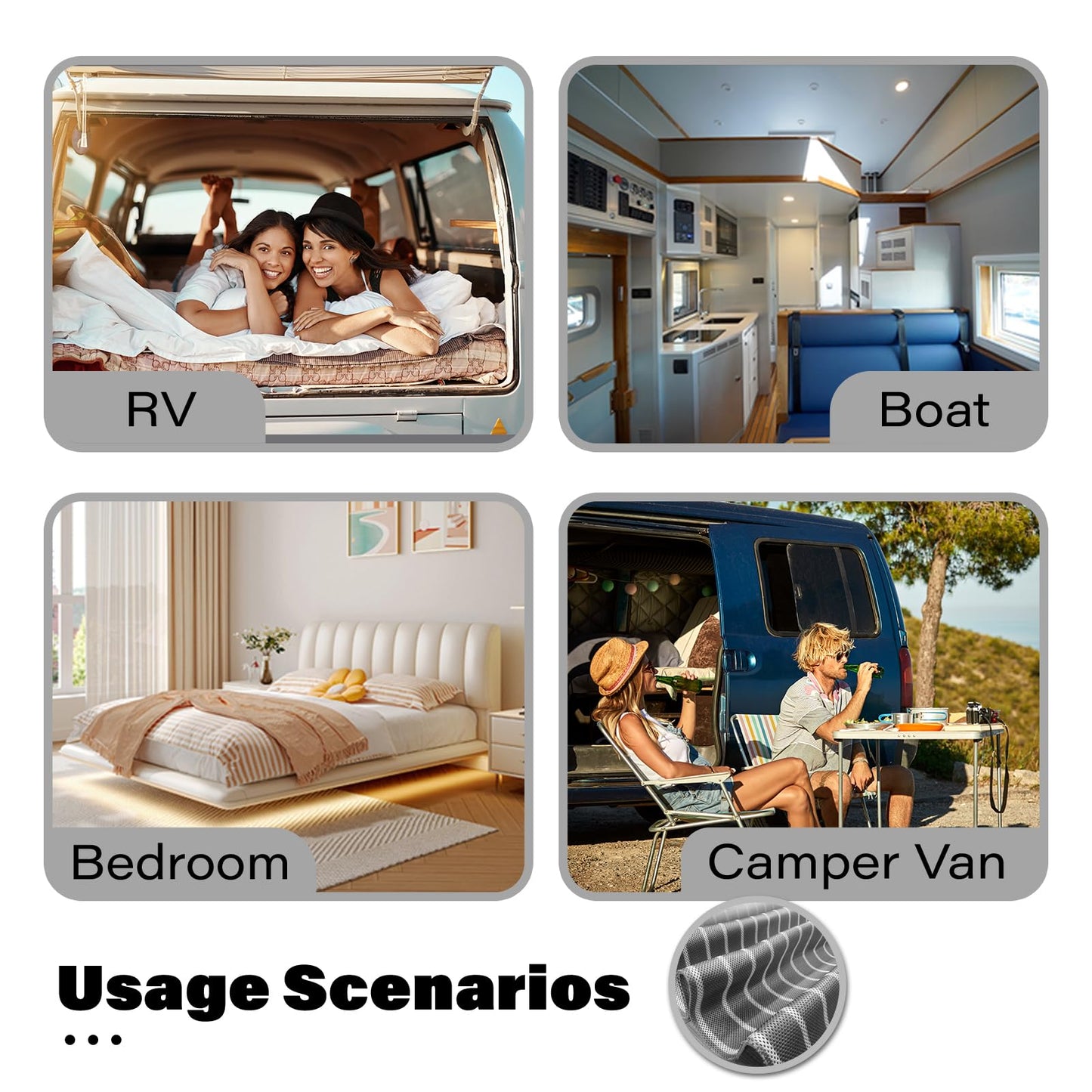 Aire-Flow Mattress Underlay with Breathable Mesh Fiber for RV Bed, Camper, Boat (82.67 * 59.05 in)
