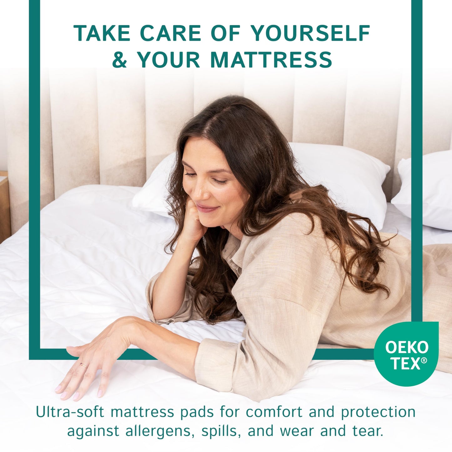 King Size Quilted Mattress Pad - Fitted Waterproof Mattress Protector, Pillow Top Mattress Topper, Premium Quality Hypoallergenic Mattress Cover