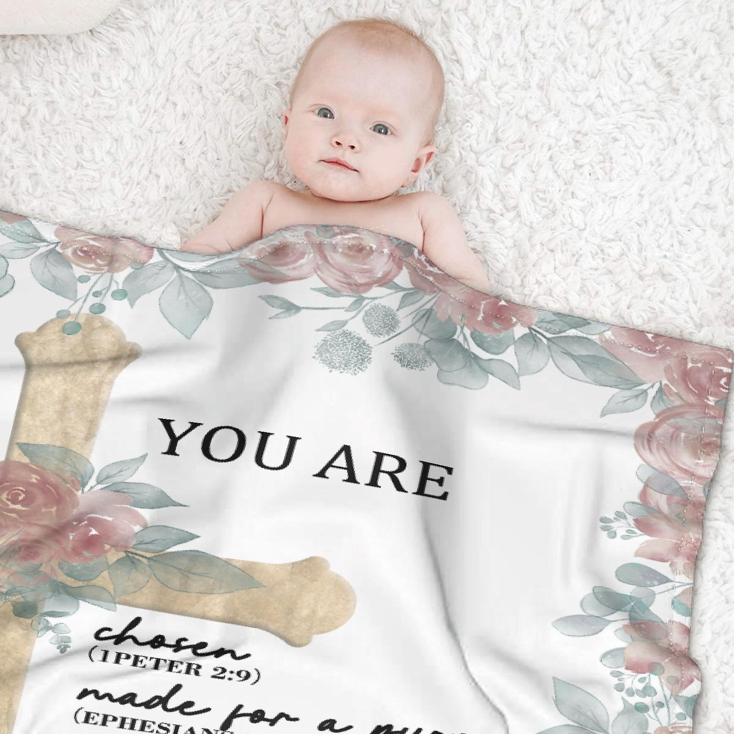 AMITAYUS Custom Bible Verse Blanket with Name - Personalized Christian Gifts for Women Customized Religious Sympathy Inspirational Spiritual Throw Gift for Family Friends 50"x40"