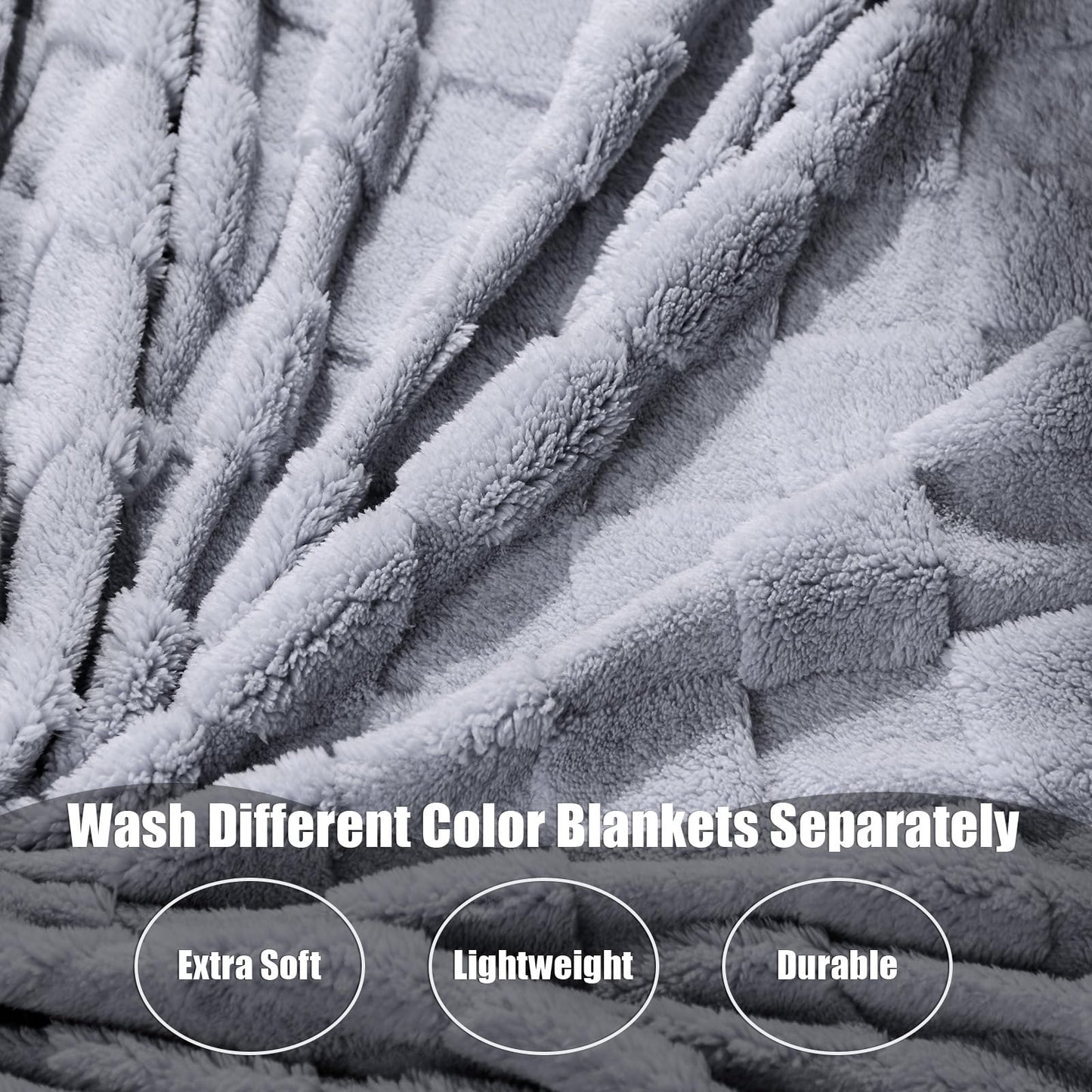 VitalCozy 3 Pack Fleece Throw Blanket Twin Size - Soft Warm Plush Lightweight Fuzzy Blanket Bulk for Couch, Bed, Home, Travel, Camping, 60" X 80"(Green, Silver Gray, Blue)