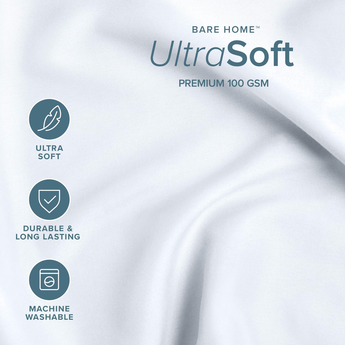 Bare Home Bed-in-A-Bag 7 Piece Comforter & Sheet Set - King - Goose Down Alternative - Ultra-Soft 1800 Premium - Bed Set (King, White/White)