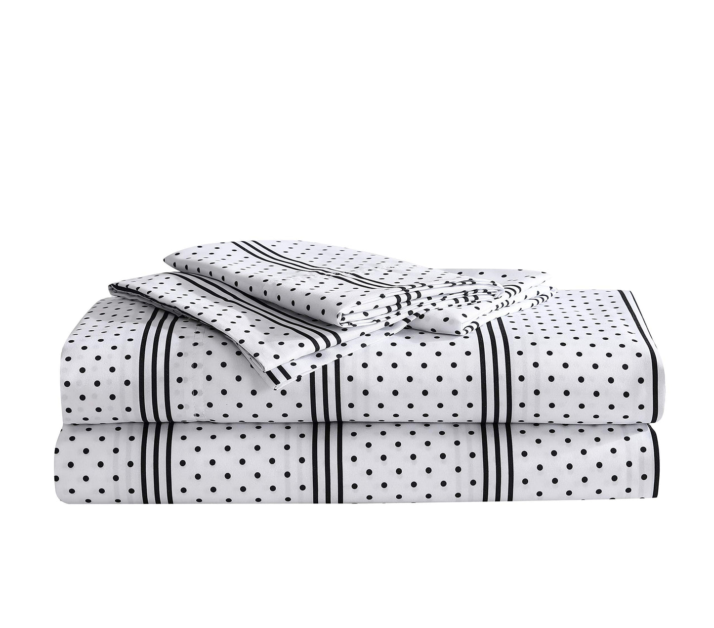 Betsey Johnson - Full Bed Sheets, Soft & Lightweight Bedding, Fade & Wrinkle Resistant (Dots & Stripes, Full)