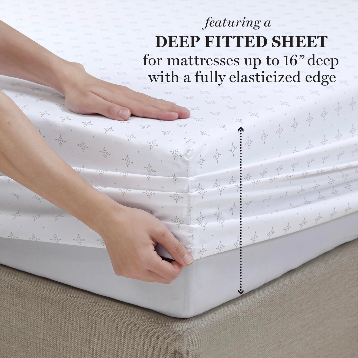 Martha Stewart Ultra Soft Brushed and Washed Microfiber 4 Piece Sheet Set, Easy Care, Comfy, Deep Pocket Bed Sheets, 1 Flat Sheet, 1 Fitted Sheet, 2 King Pillowcases, Cal King Size, Light Gray