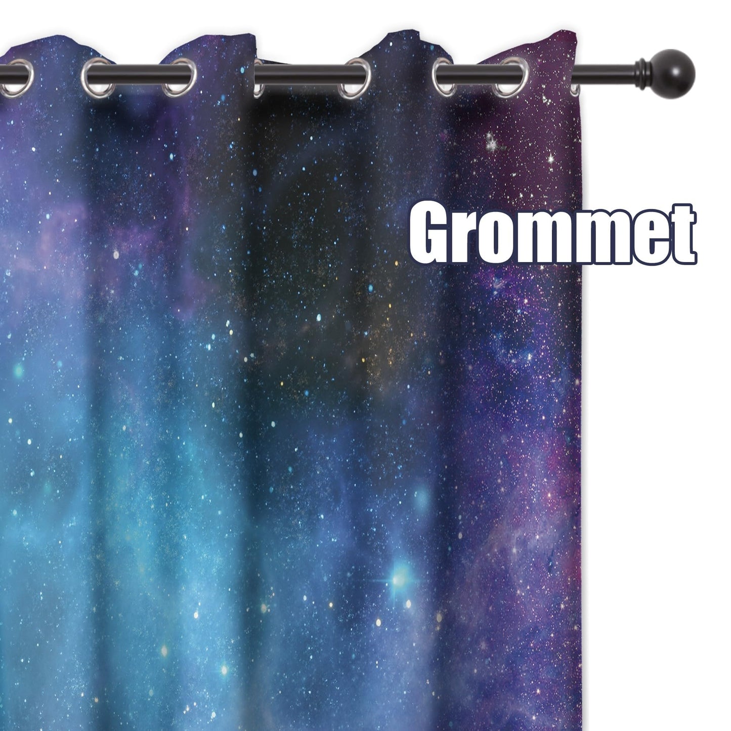 Cinbloo Galaxy Blackout Curtains 29W x 63L Inch Grommet Kids Blackout Curtains Outer Space Universe Blue Psychedelic Planet Nebula Starry Sky Art Living Room Bedroom Window Drapes Fabric 2 Panels