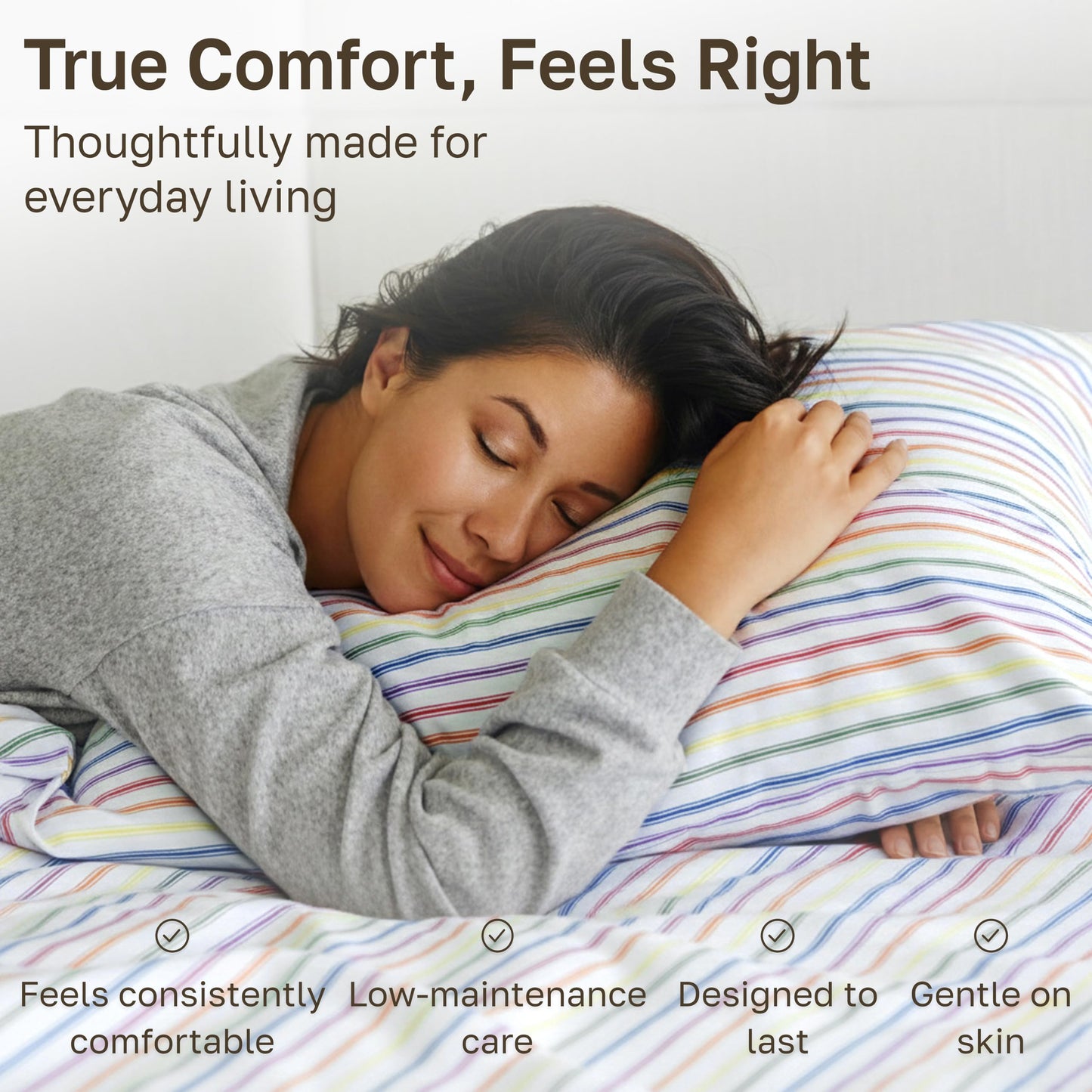 California Design Den Soft Queen Size 100% Cotton Sheet Sets, 400 TC Good Housekeeping Award Winner, Smooth Sateen Finish with Deep Pockets, Cozy and Durable Queen Bedding Set - Rainbow Stripe