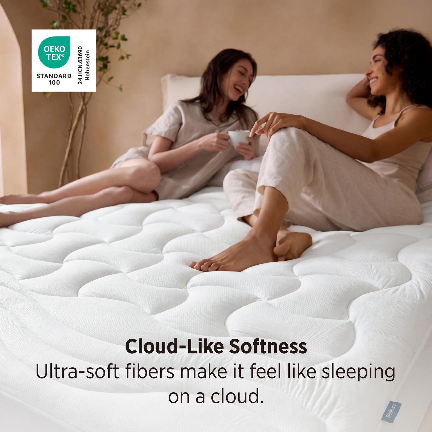 Bedsure King Size Mattress Protector Waterproof - Quilted Fitted Waterproof Mattress Pad Topper with 8-21 Inches Deep Pocket, Noiseless Bed Cover Padded, Machine Washable,White, 78x80 Inches
