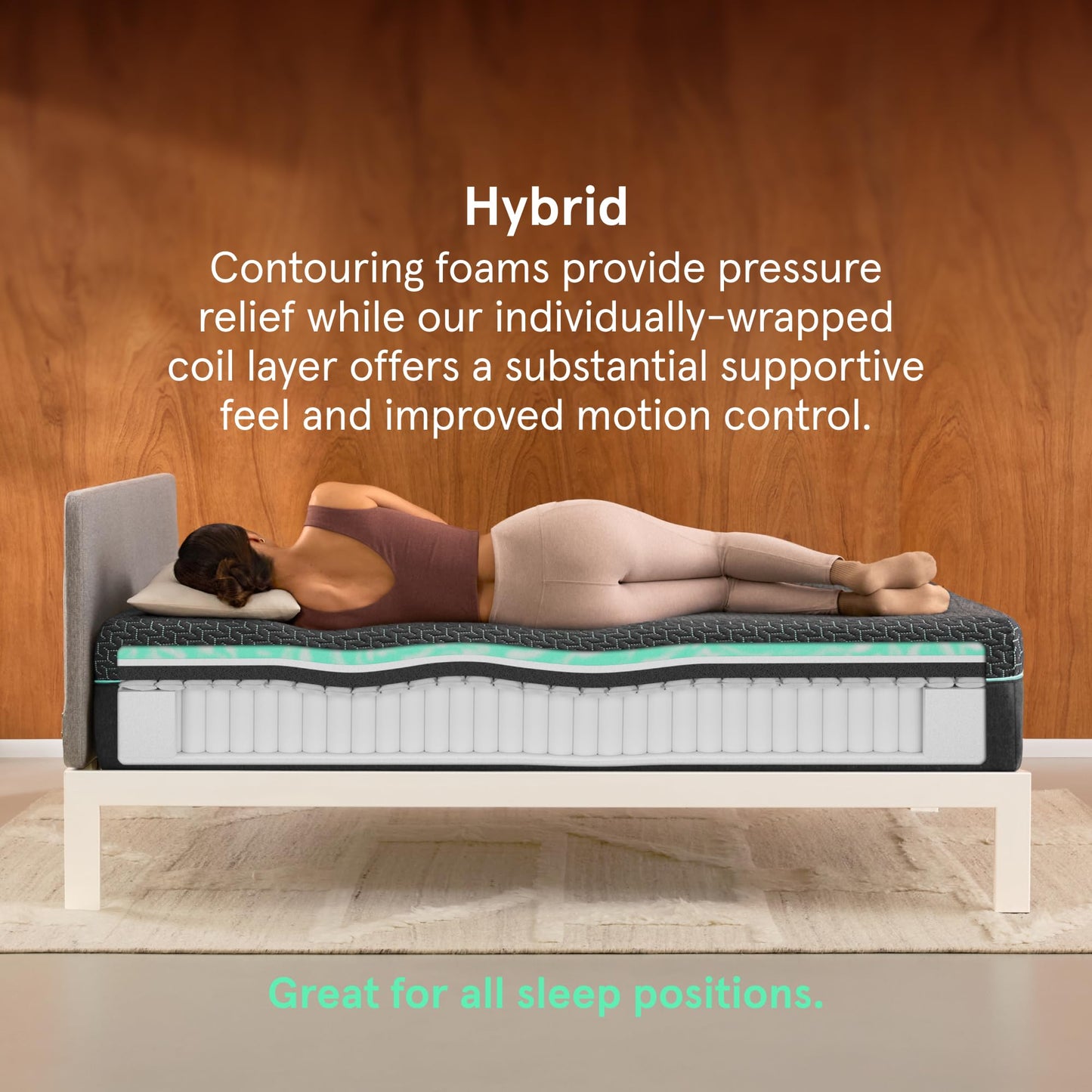 Kin by Tuft & Needle Medium Plush 10" Twin XL Hybrid Mattress, Cooling, Pressure Relief, and Individually-Wrapped Coils, 100 Night Trial, Fiberglass-Free, CertiPUR-US, 10-Year Limited Warranty