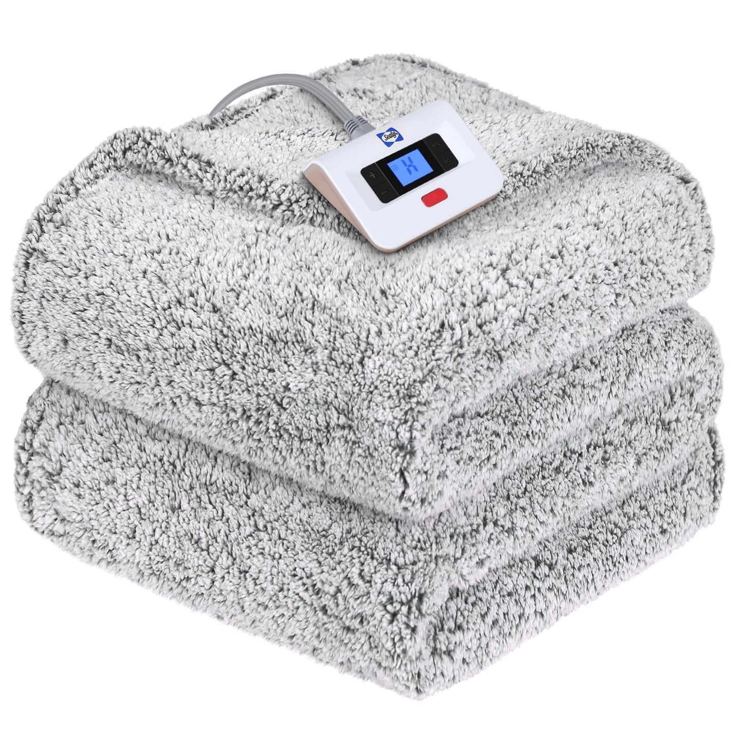 Sealy Electric Blanket Full Size, Soft Sherpa Heated Blanket Single Control with 10 Heating Levels & 1 to 12 Hours Auto-Off Settings Over-Heated Protection 80"x84" Machine Washable, Charcoal