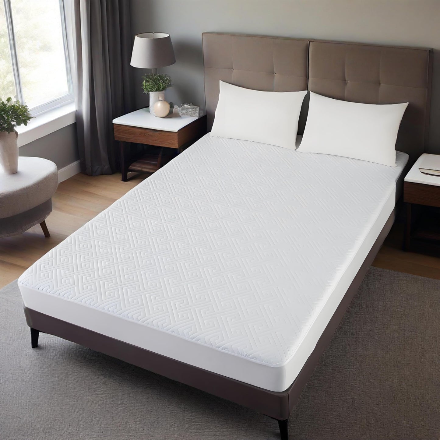 Waterproof Mattress Protector King Size,Quilted Bed Mattress Cover 325GSM,6"-18" Deep Pocket King Mattress Protector,Ultra-Soft Breathable Noiseless Mattress Pad Cover,Vinyl Free Machine Washable
