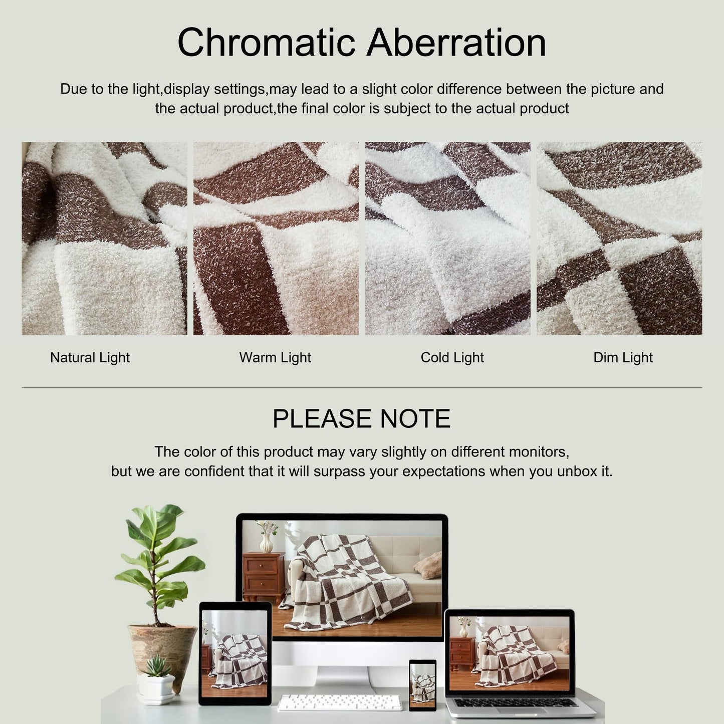 CloudDwelling Winter Plaid Throw Blanket Fluffy Fuzzy Soft Lightweight Cozy Farmhouse Tassels Checkered Knitted Throws for Couch Sofa Bed (Brown, 50"x60")