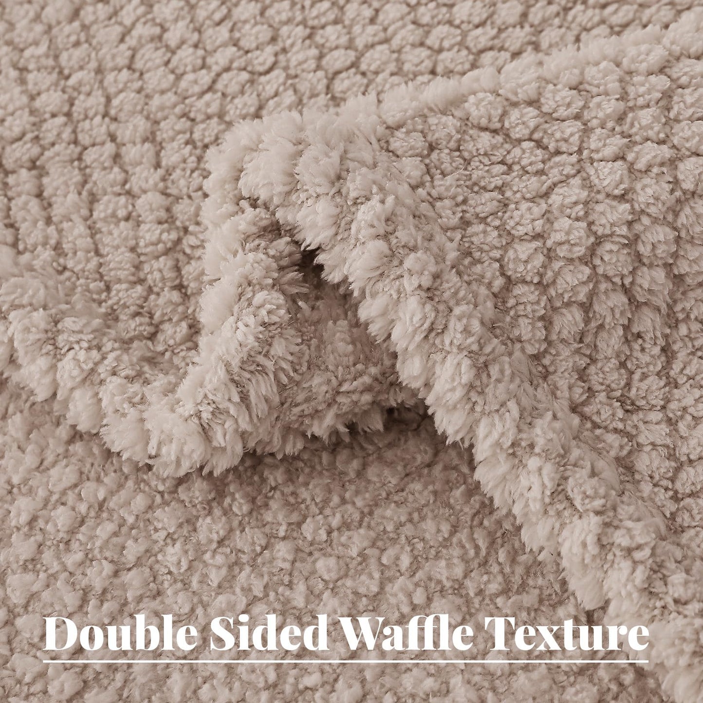Whale Flotilla Extra Large Fuzzy Fleece Throw Blanket for Couch, 50x70 Inch Fluffy Soft Jacquard Blankets for All Season, Lightweight and Cozy, Camel