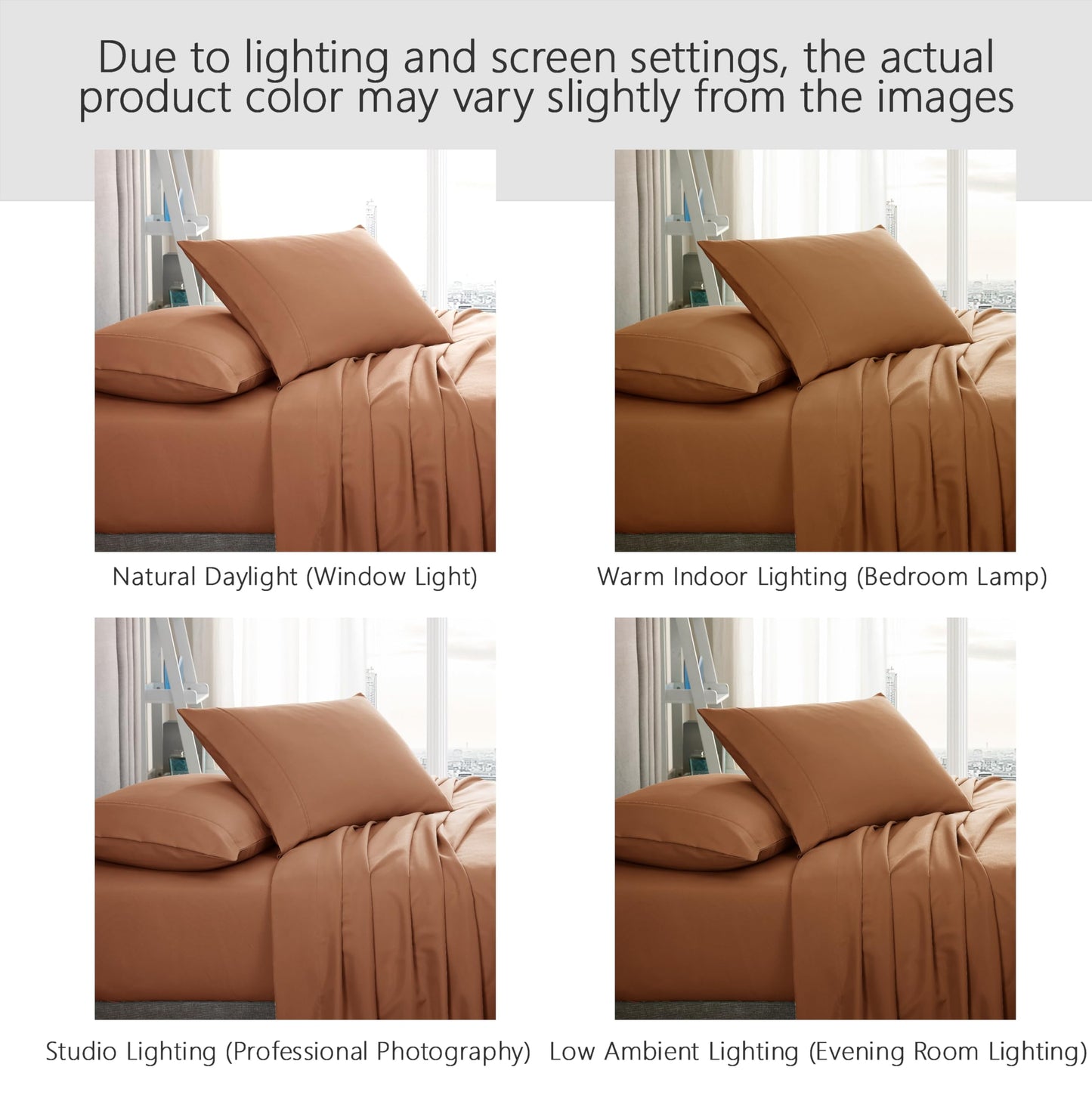 American Home Collection Full Size Sheet Set - Ultra-Soft Microfiber 15-Inch Deep Pocket - Wrinkle Free and Fade Resistant (Tan)