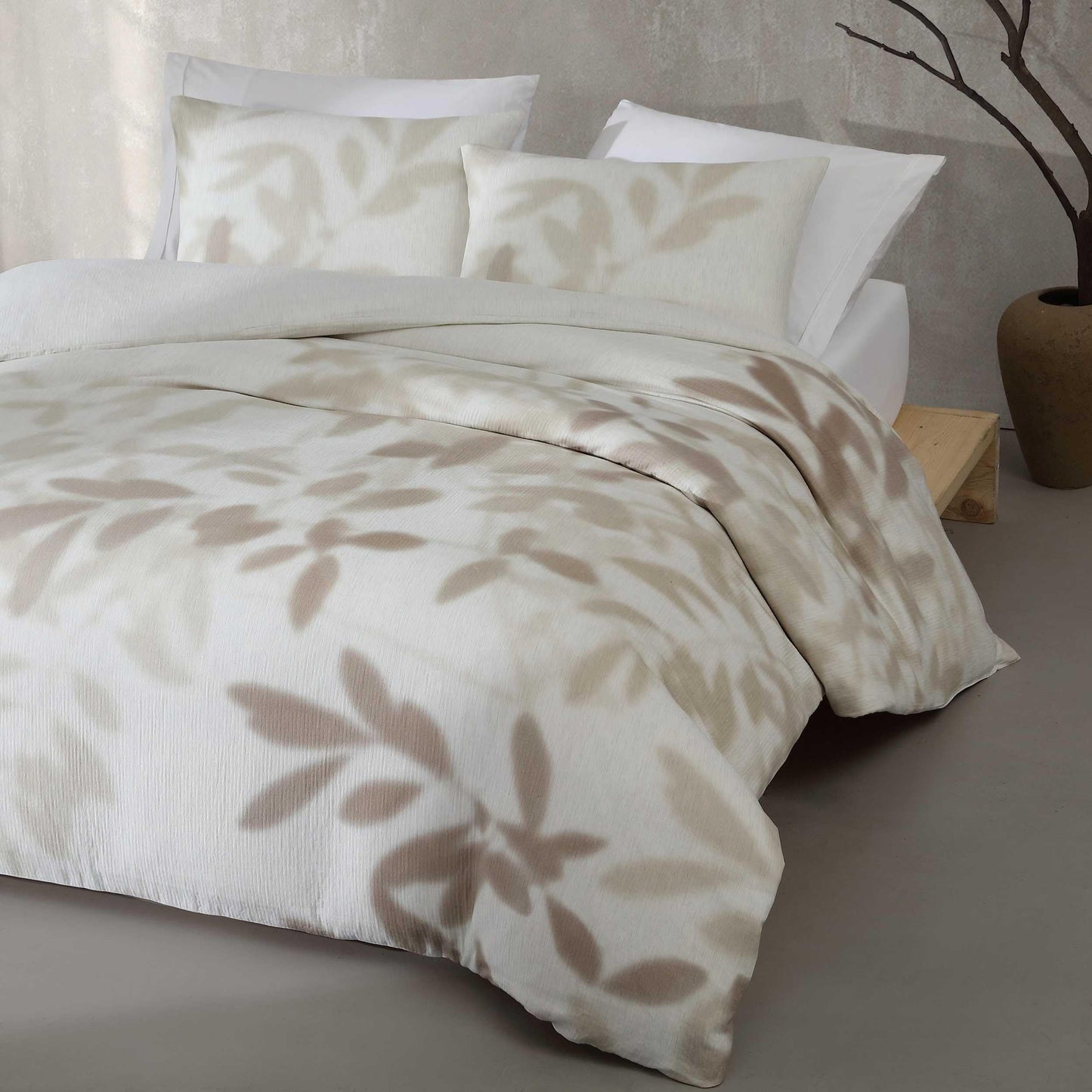 Calvin Klein - King Comforter Set, Floral Inspired Soft Bedding with Matching Shams, Oeko-Tex Certified (Shadow Branches Beige, King)