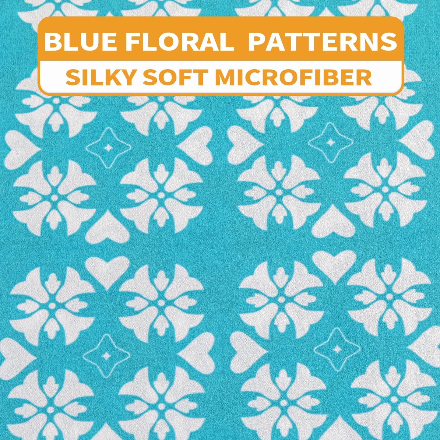 Marquess Printed Flannel Sheets Queen Size, Microfiber Brushed Flannel Bed Linen Set Deep Pocket Ultra Soft & Durable, 4 Piece (Blue, Queen)