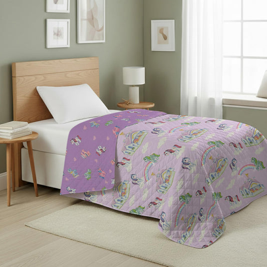 Northwest My Little Pony Vintage Pony Party Quilted Throw Blanket – Official Fleece Blanket Featuring Classic Ponies, Soft Lightweight Bedding for Bed, or Couch, 60 x 80 Inches