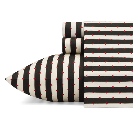 Betsey Johnson - Queen Bed Sheets, Soft & Lightweight Bedding, Fade & Wrinkle Resistant (Wonderland Stripe, Queen)