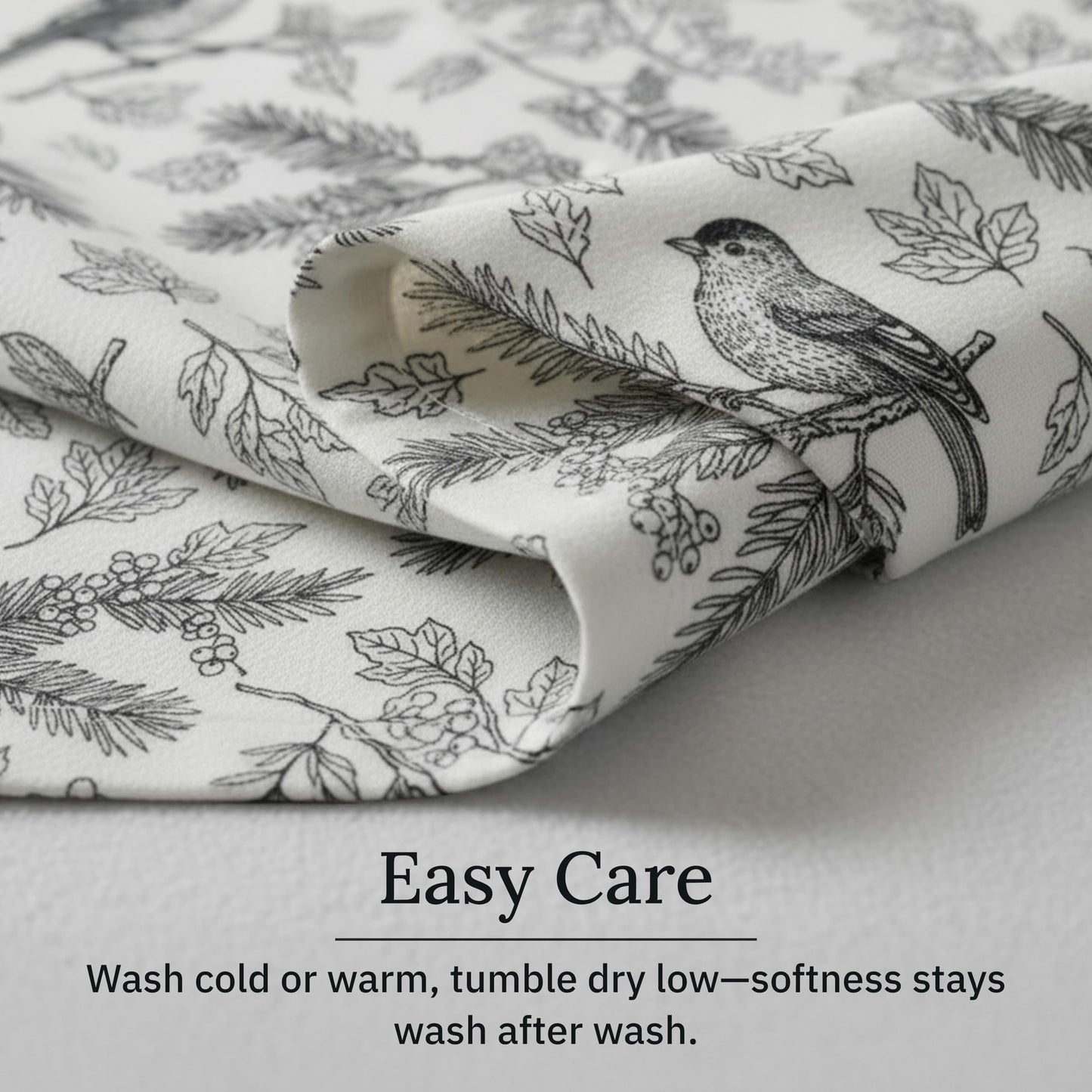 California Design Den Flannel Full Sheet Set - Made in Portugal 100% Cotton, Thick, Velvet Soft 4-Piece Bed Sheets Set, Triple-Brushed with Extra Deep Pockets - Winter Birds