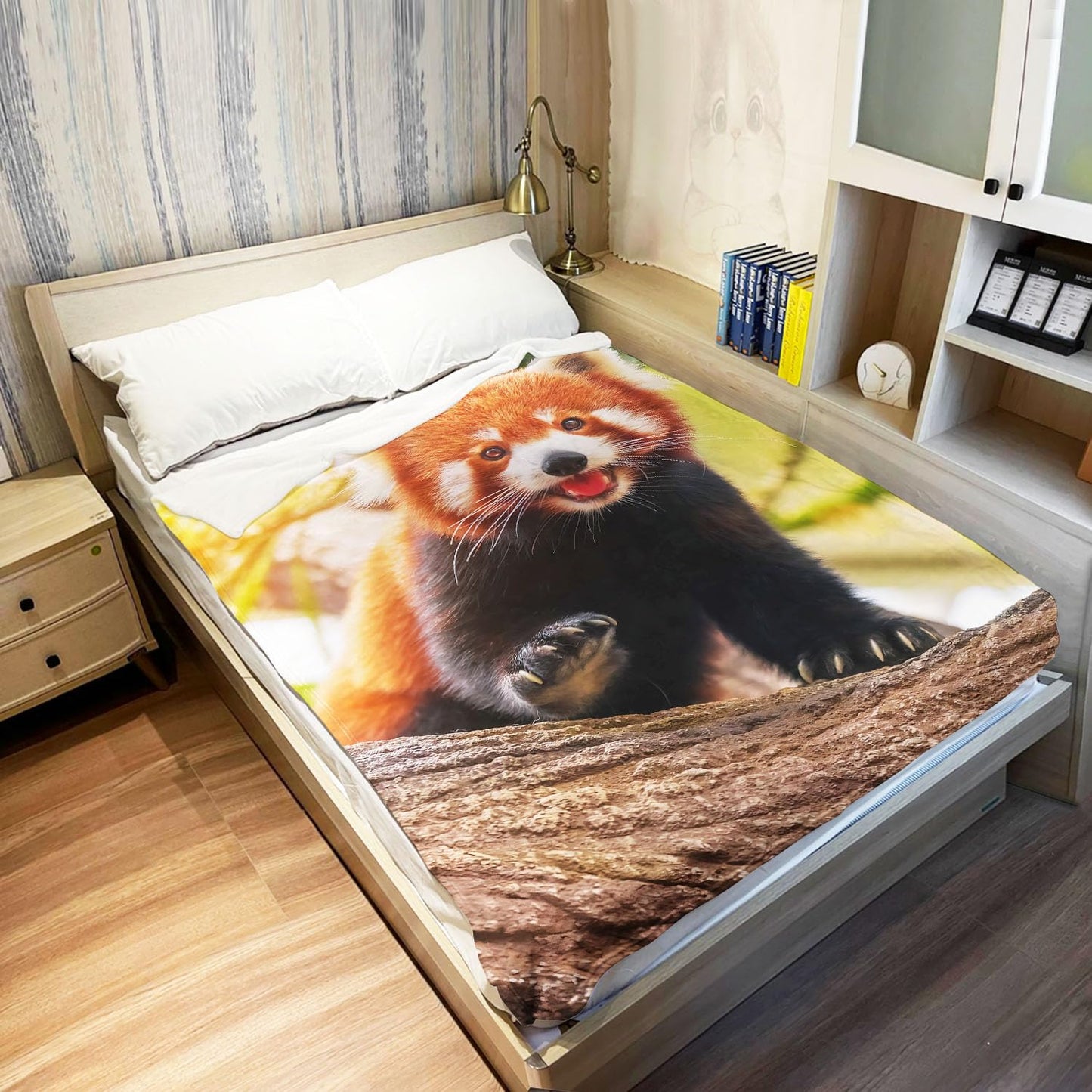 Rstick Red Panda Blanket Cute Little Panda Fleece Blanket Soft Fuzzy Plush Throw Blankets for Couch Bed 50"x60"