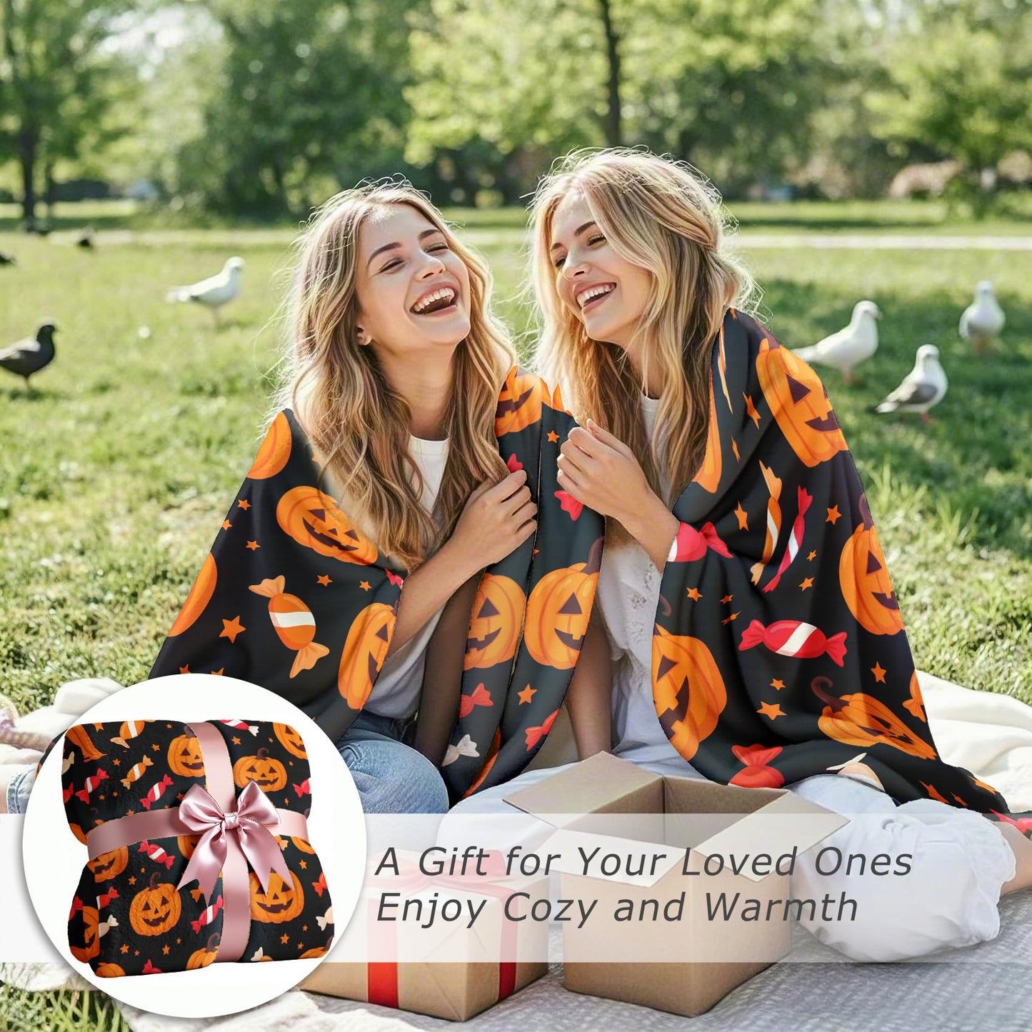 GEDAEUBA Halloween Blanket Pumpkin - Jack O Lantern Candy Fleece Blanket King Size, Soft Cozy Blankets & Throws for Couch, Bed, and Sofa, 90x108 inches