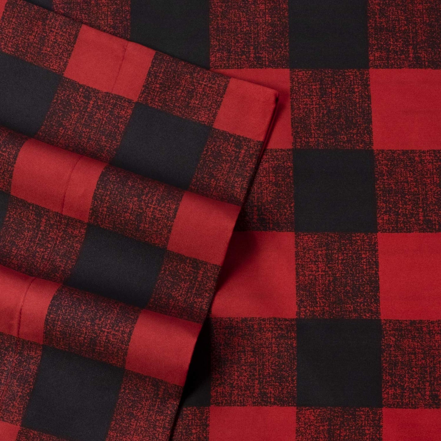 King Size Sheets - Breathable Luxury Bed Sheets with Full Elastic & Secure Corner Straps Built In - 1800 Supreme Collection Extra Soft Deep Pocket Bedding Set, Sheet Set, King, Buffalo Check Burgundy
