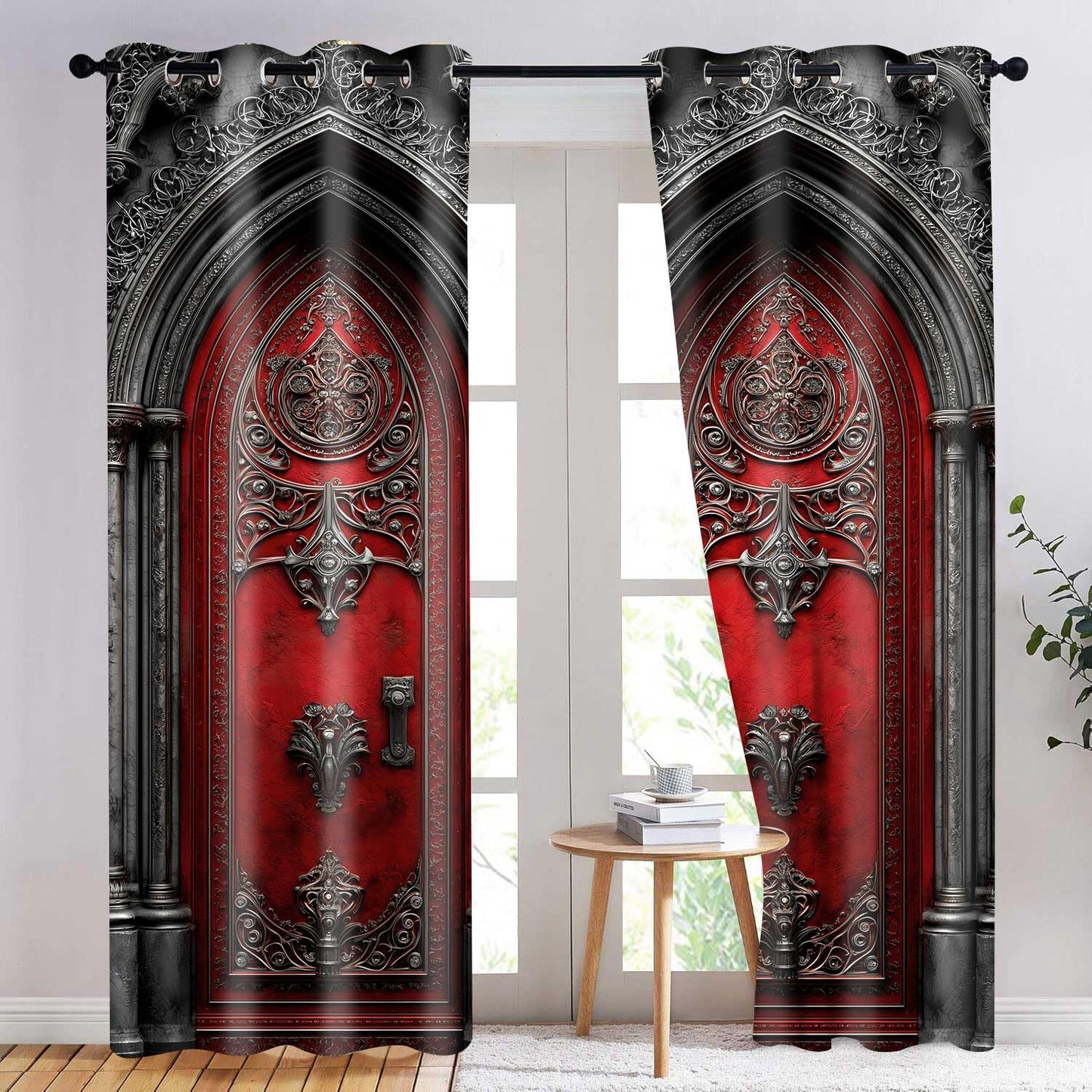 HIYSMT Medieval Castle Archway Blackout Curtains 4284inch Nordic Royal Palace Curtain Ancient Architectural Door Print Window Drapes for Bedroom Living Room Halloween Decoration 2Panels HILC05
