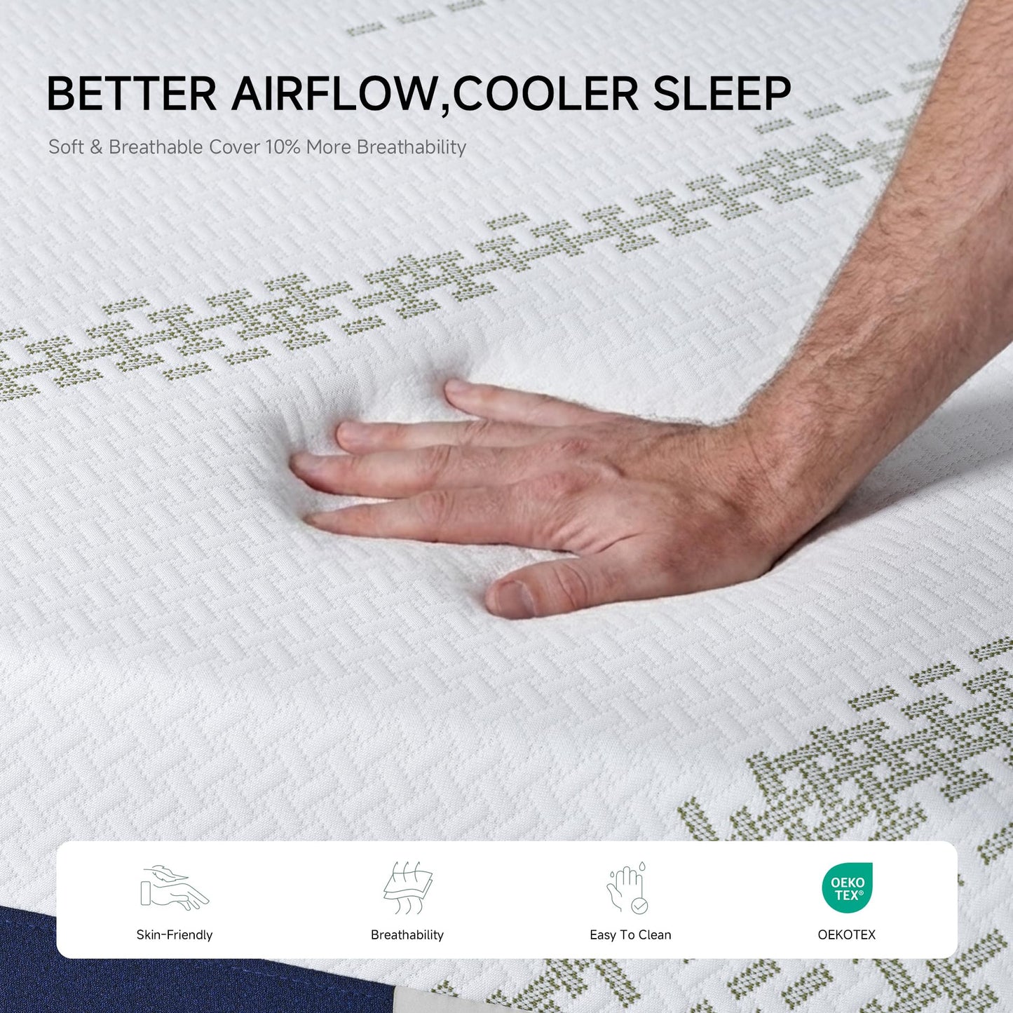 KONFEIN Twin Mattress 10-Inch for Cooler Sleep - Cooling Gel Memory Foam with Pressure Relief & Medium Firm Support, Breathable Comfort Twin Size Mattress in a Box for Kids, Adults, Guest Beds & Dorms