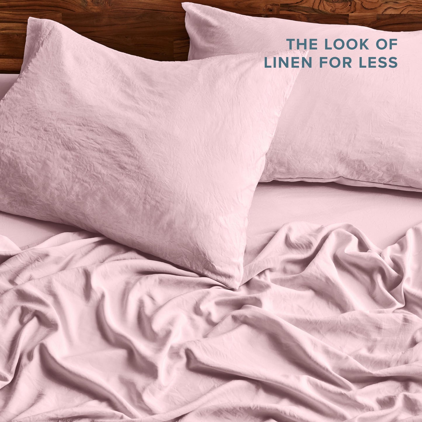 Bare Home Queen Sheet Set - Luxury 1800 Ultra-Soft Stonewashed Microfiber - Brushed - Deep Pockets - Easy Fit - Breathable Bedding - Sheet Sets & Pillowcases (Queen, Dusty Pink)