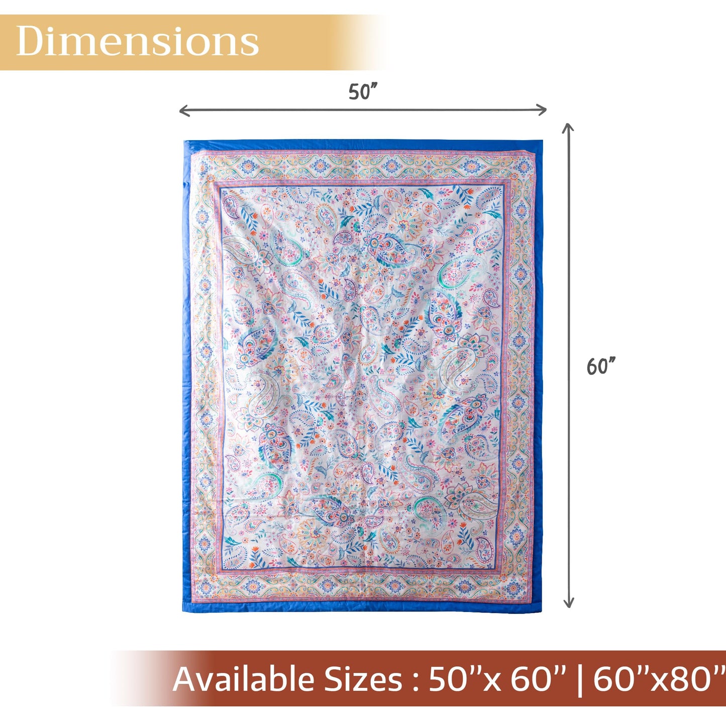 Maison d' Hermine Throw Blanket for Couch Lightweight Soft Warm Breathable Cotton Throw Blankets for Bed Girls Boys Women Men Gifts Travel Living Room Spring Summer (Indian Floral, 60" X 80")