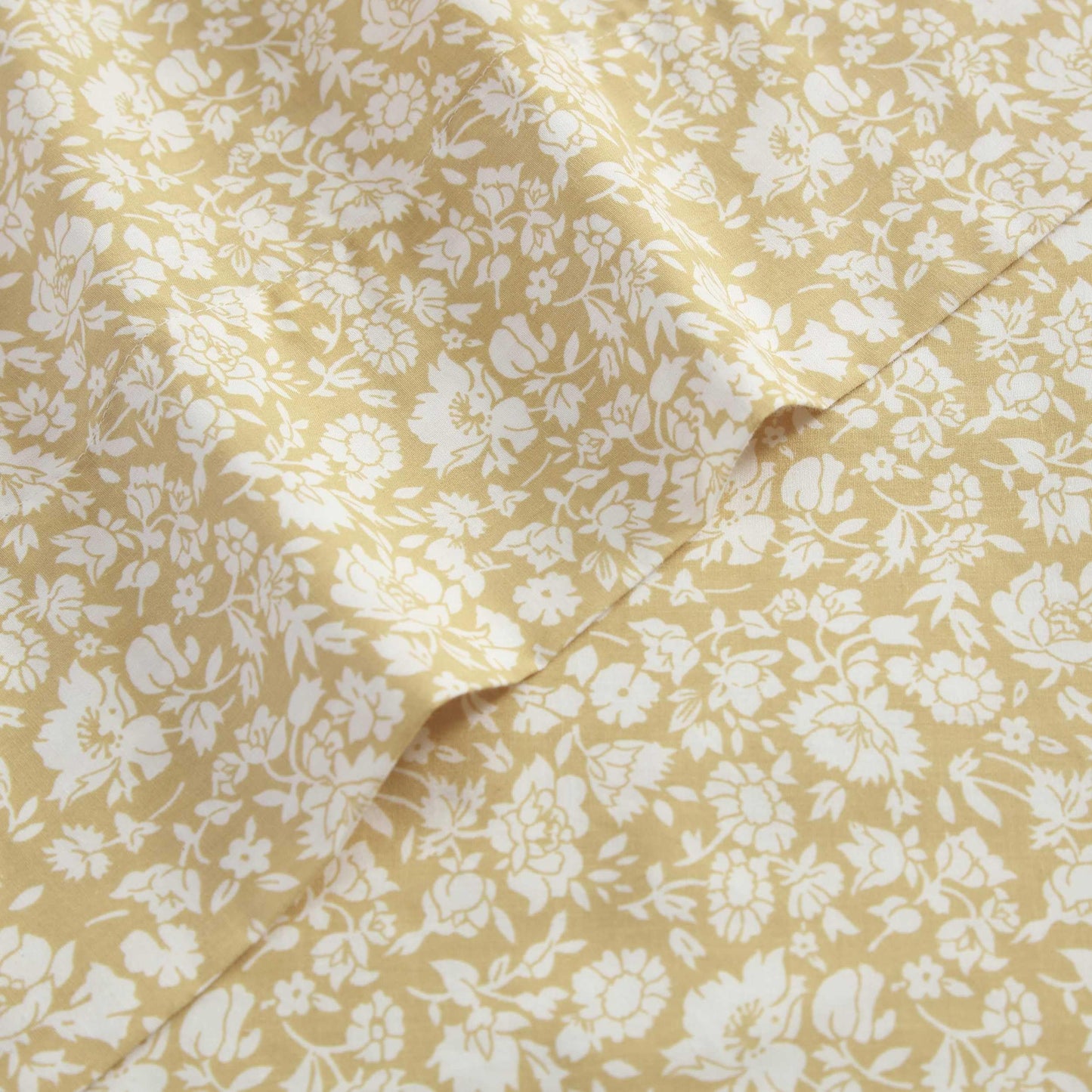 Laura Ashley – Twin Size Sheet Set, Crisp & Lightweight Cotton Percale Bedding with Fitted Sheet and Pillowcase, Floral Room Decor, Deep Pocket, College Dorm Room Essentials (Heirloom Ditzy Yellow)