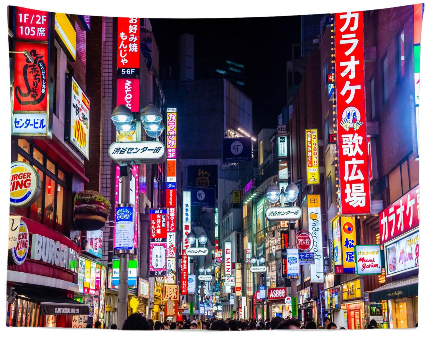 Loccor 92''x70'' Tokyo City Tapestry Japan Neon Lights Signboard Billboards Shinjuku Street Night View Wall Hanging for Kids Adults Party Decorations Living Room Dorm Decor